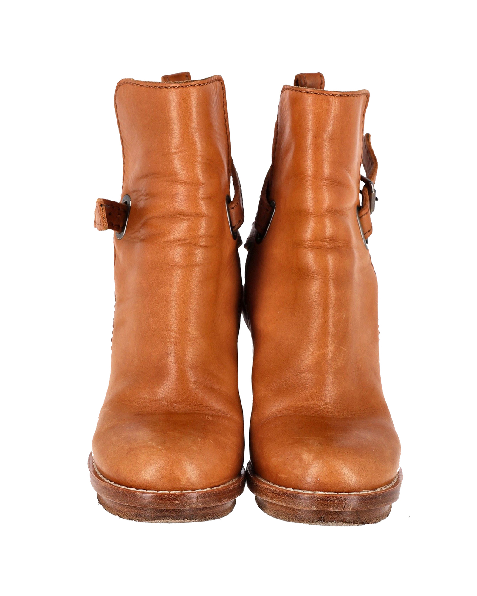 Acne Studios Pre-owned Acne Studios Cypress Con Ankellängder i Brunt Läder ankelboots dam – bild 2