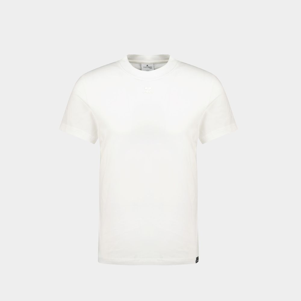 Thumbnail - AC Straight T-Shirt - Courreges - Baumwolle - Heritage White
