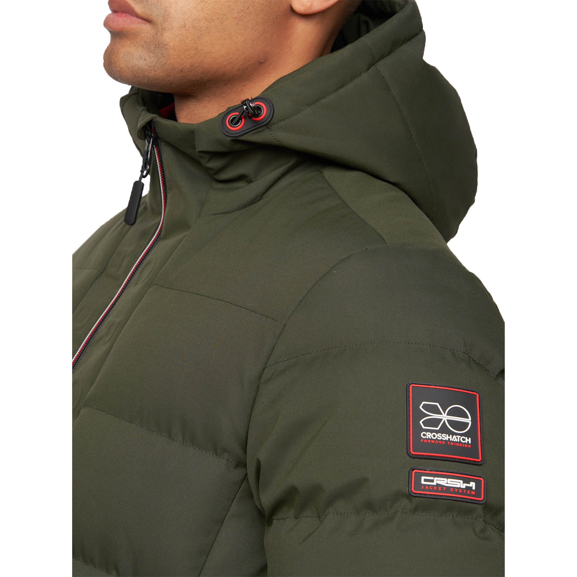 Crosshatch Mens Kampnew präglad jacka (mörk oliv) herr – bild 2