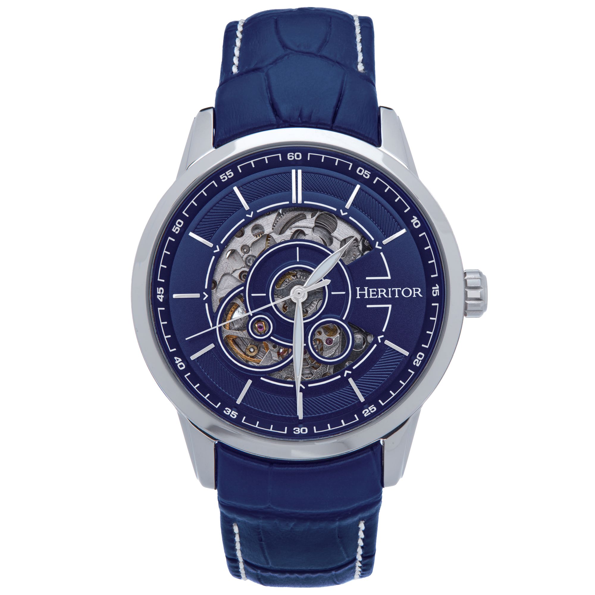 Thumbnail - Heritor Automatik Davies Semi-Skelett Lederbanduhr