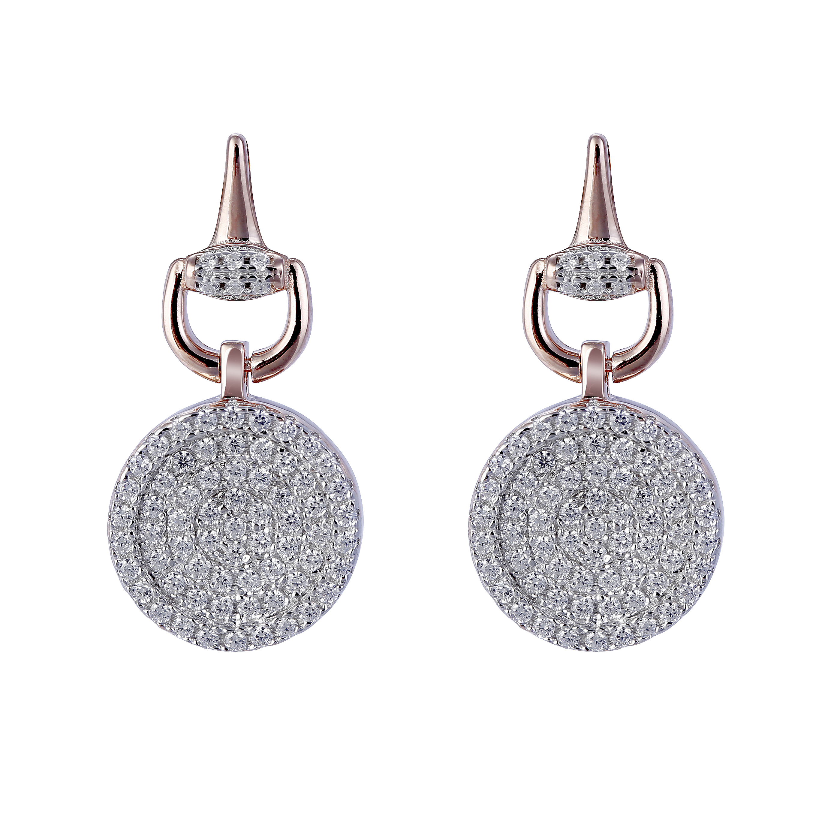 Orphelia 'Alisia' Womens 925 Sterling Silver Drop Earrings - Rose Zo-7420 - One Size