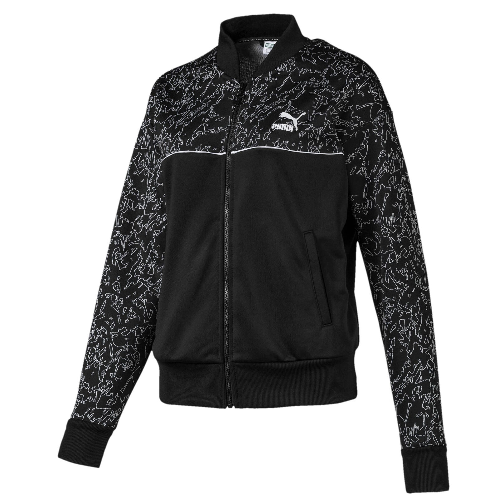 Thumbnail - Puma Womens Classics Sweat Jacke AOP Reißverschluss auf Spur Top Black 595216 01