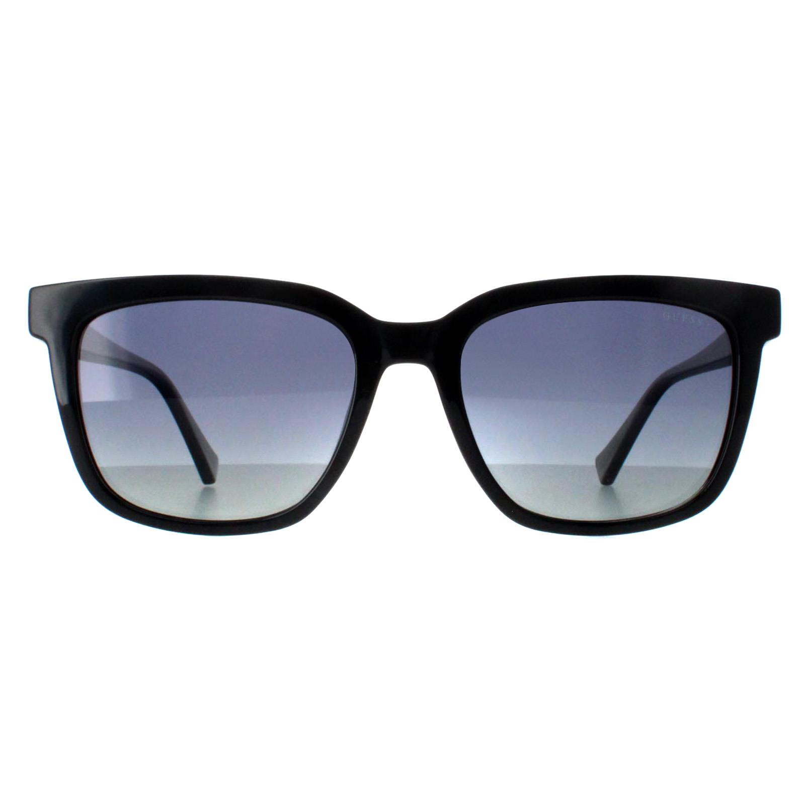Guess Square Mens Shiny Black Smoke Polarized GU00050 - One Size