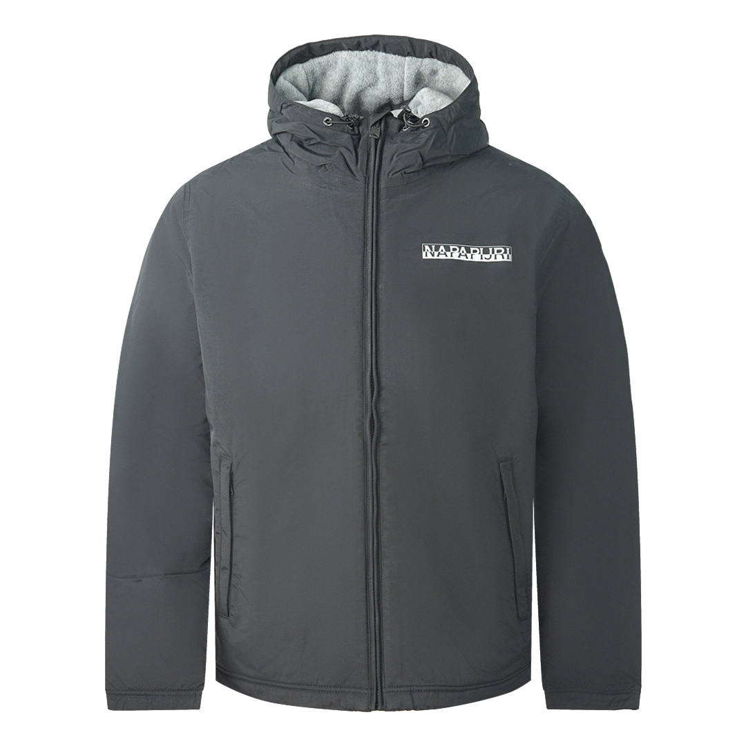 Thumbnail - Napapijri A-Ice Schwarz Kapuzen Fleece Jacke