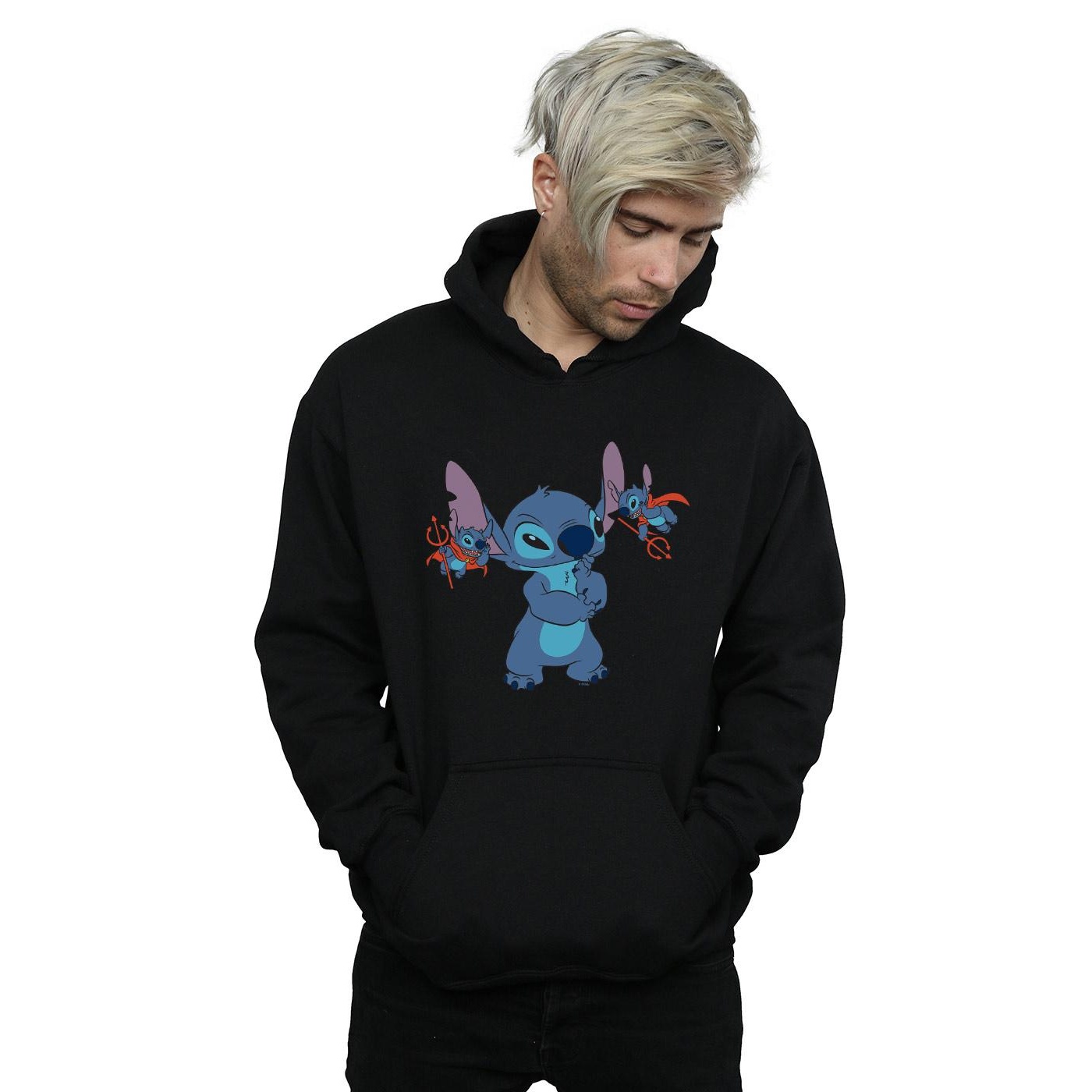 Disney Mens Lilo And Stitch Little Devils Hoodie (Black) herr – bild 2