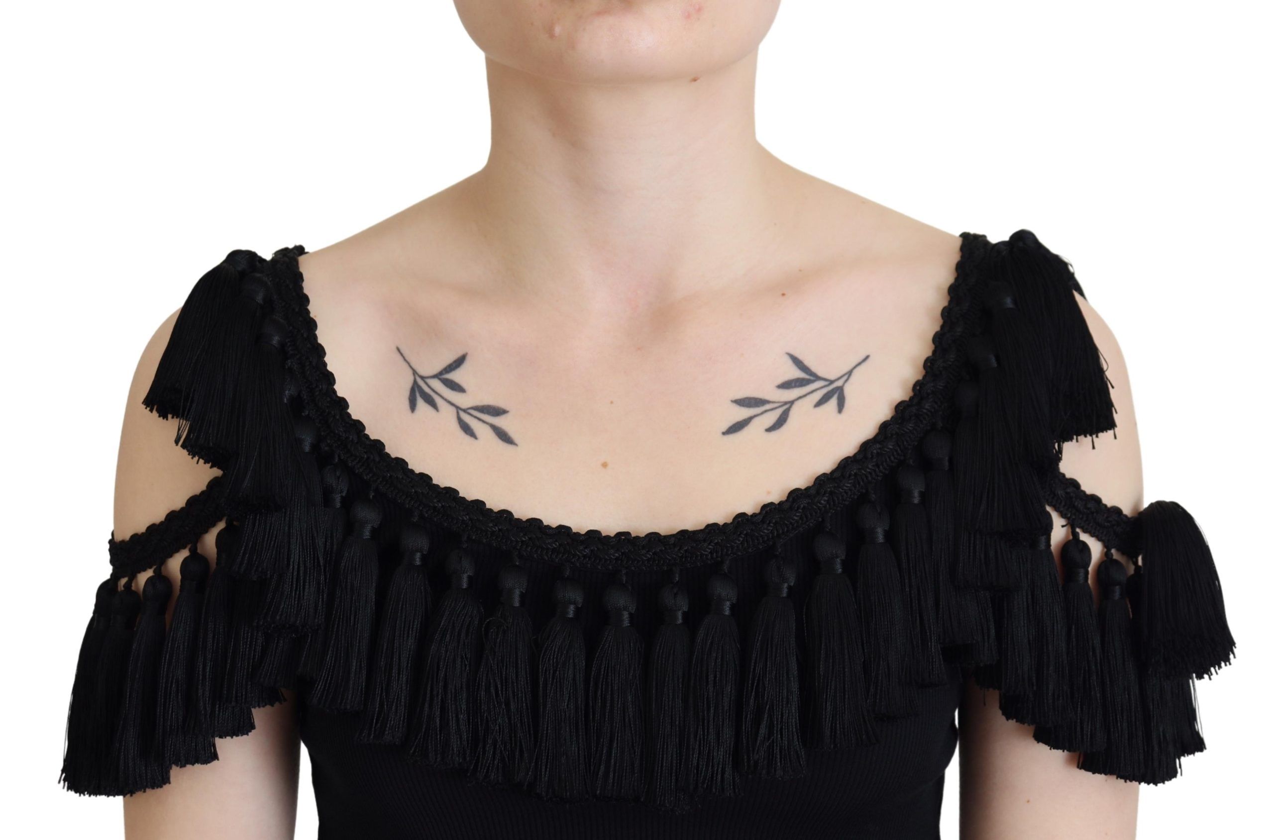 Dolce&Gabbana Tank-Topp Dam Fransar Bomull Dam Blus – bild 2