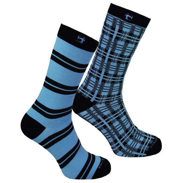 Scotch & Soda 2-Pack Mens Blue Striped Socks - Navy - Size UK 9-12