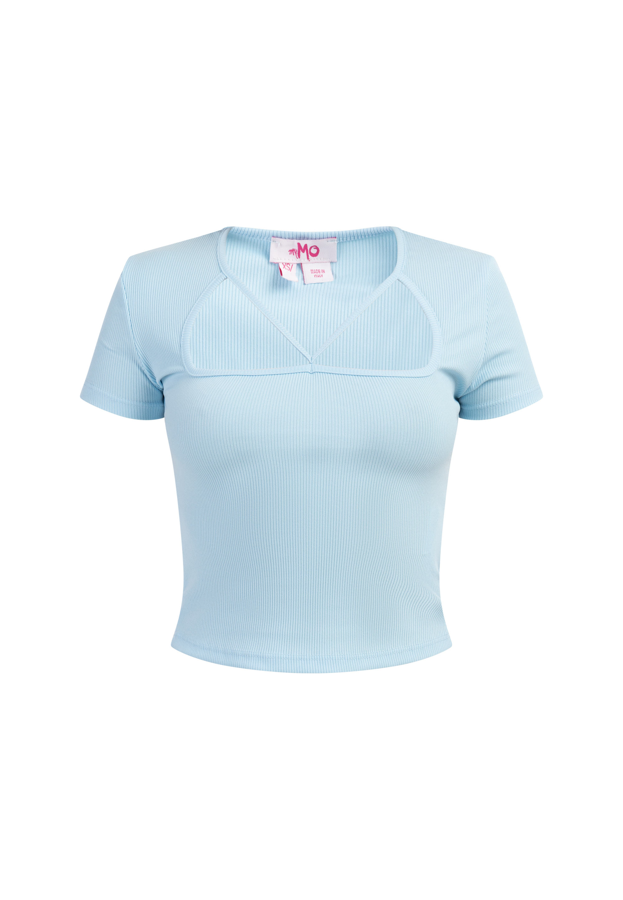 Thumbnail - Mymo Rippstrick T-Shirt Damen hellblau