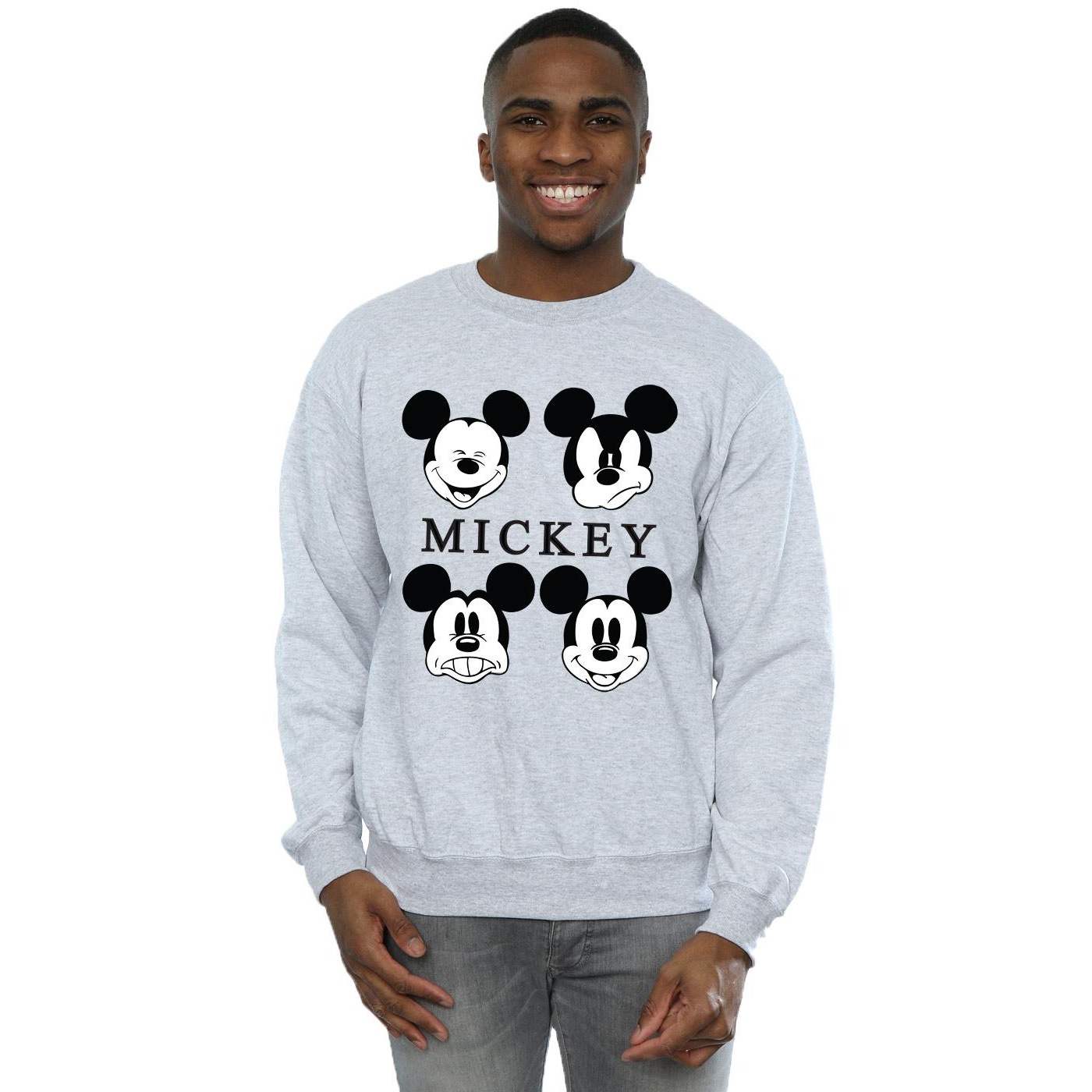 Disney Mens Four Heads Mickey Mouse Cotton Sweatshirt (Sports Grey) herr – bild 2
