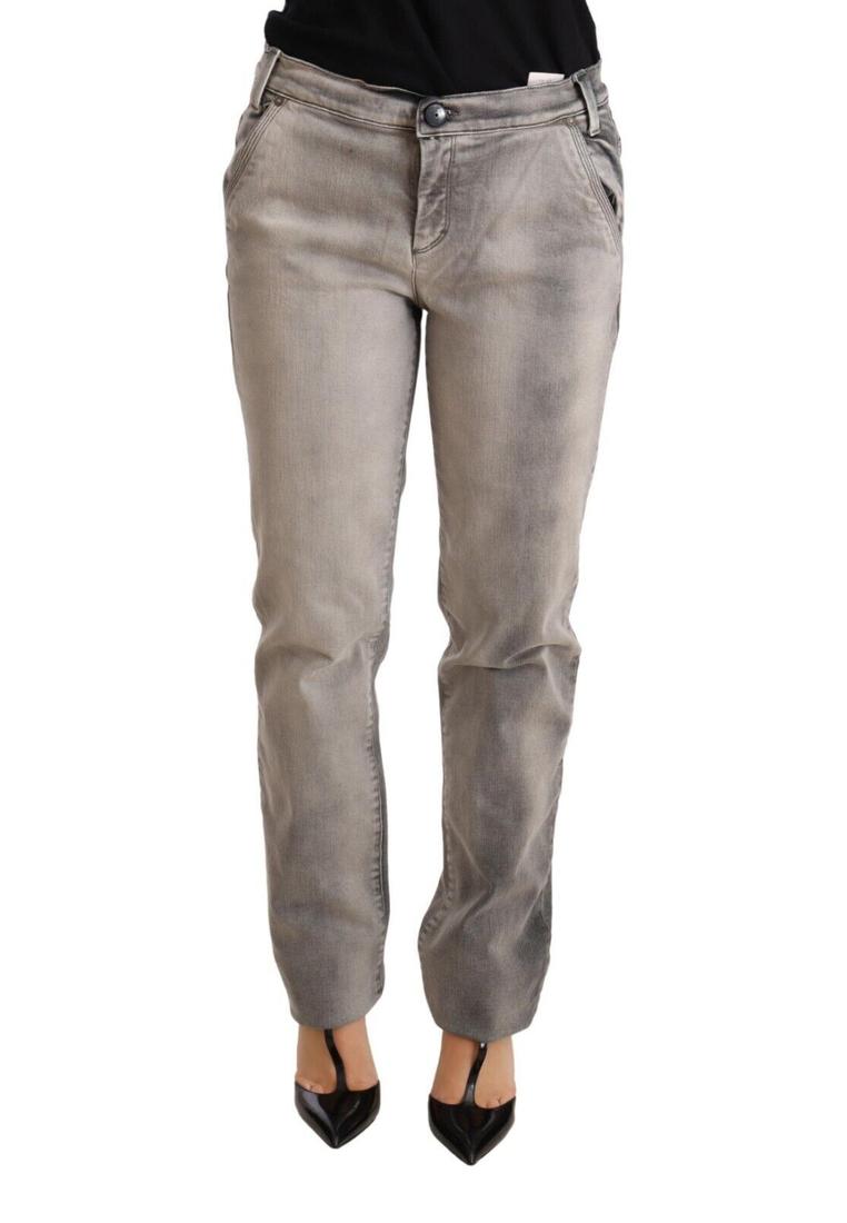 Ermanno Scervino WoMens Gray Washed Low Waist Skinny Trouser Cotton Jeans - Grey material_cotton - Size 31 (Waist)