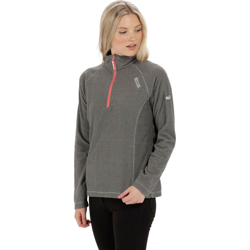 Regatta Womens Montes Half Zip Lightweight Microfleece Top - Grey - Size 14 UK