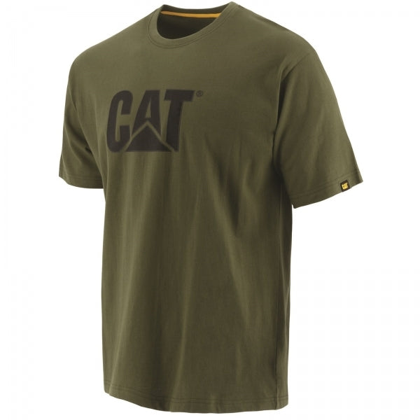 Thumbnail - CAT MARKENLOGO Herren Baumwoll-T-Shirt Dunkelgrün