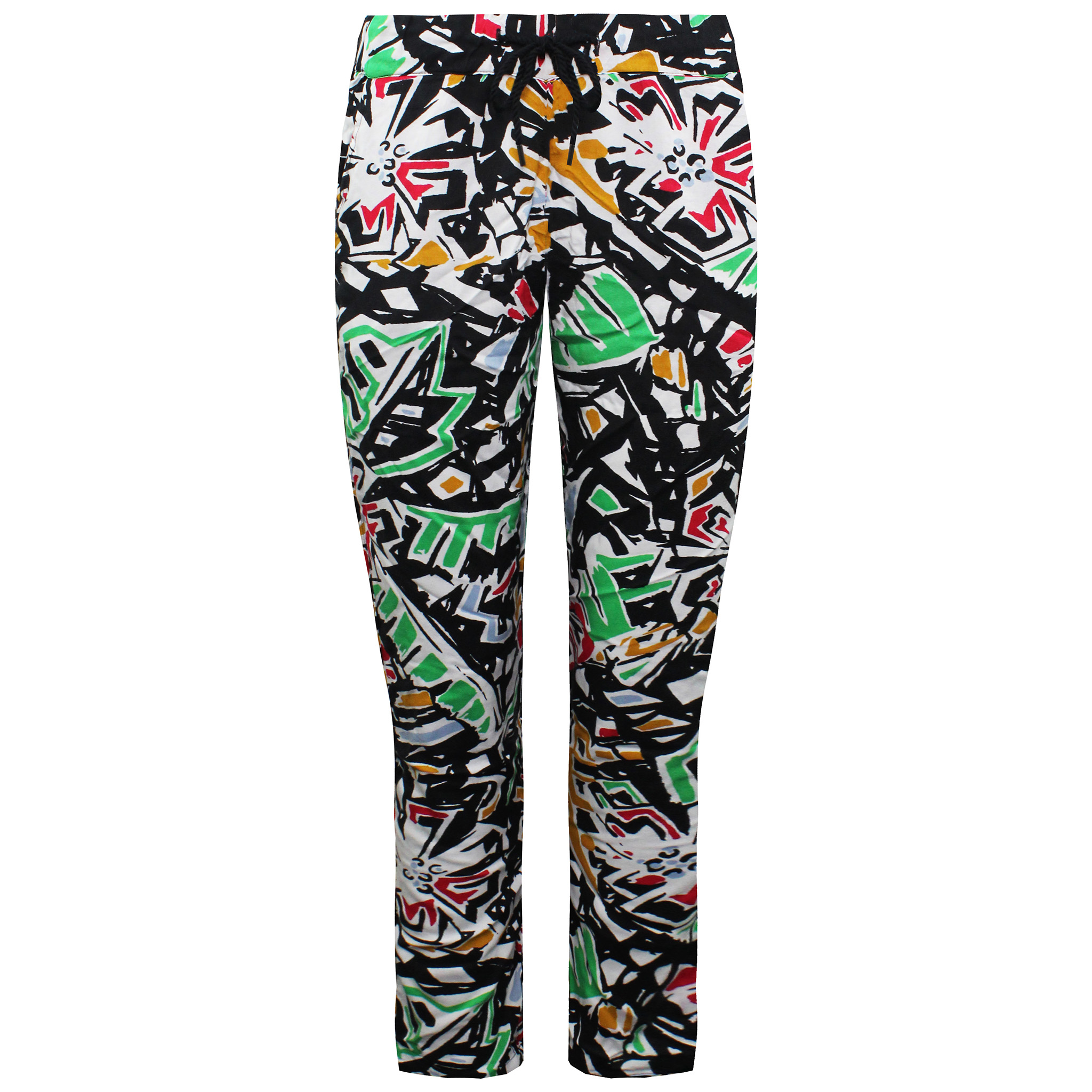 Thumbnail - Transporter aus der Wand Draw String Taille Multicolored Womens Printed Hosen V5izblk