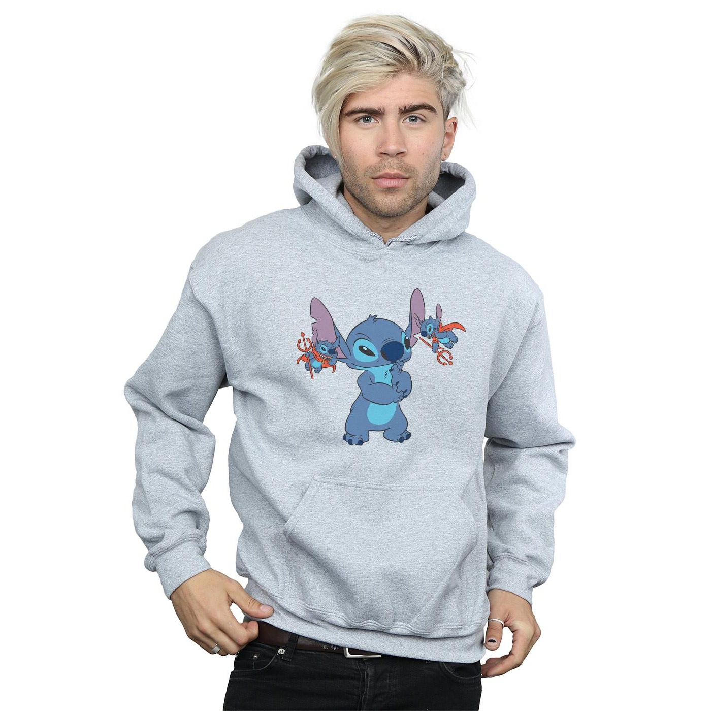 Disney Mens Lilo And Stitch Little Devils Hoodie (Sports Grey) herr – bild 2