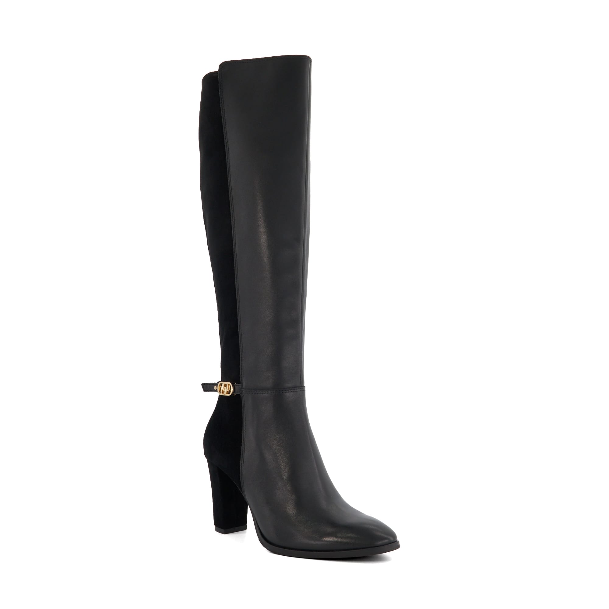 Dune London Womens Ladies Solia – Heeled Knee-High Boots – Black Leather (archived) – Size UK 3