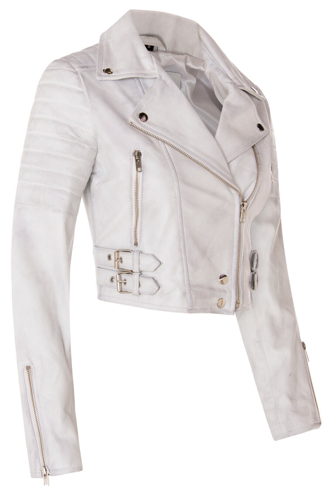 Infinity Leather Womens Brando Cropped Leather Jacket-Longtown skinnjackor dam – bild 2