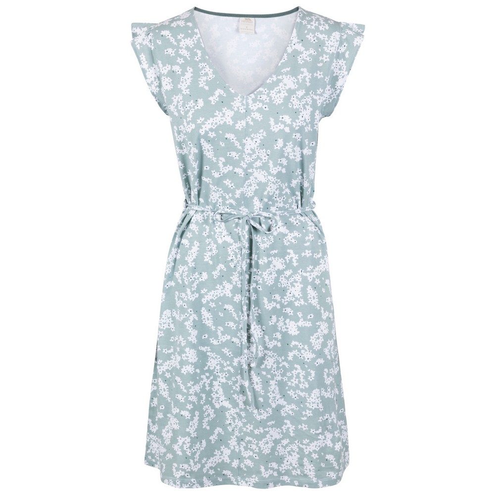Trespass Dames/Dames Holly Ditsy Print Jurk met korte mouwen (Dusty Teal)