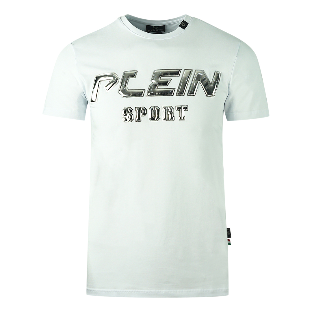 Thumbnail - Plein Sport Silbernes Logo Weißes T-Shirt