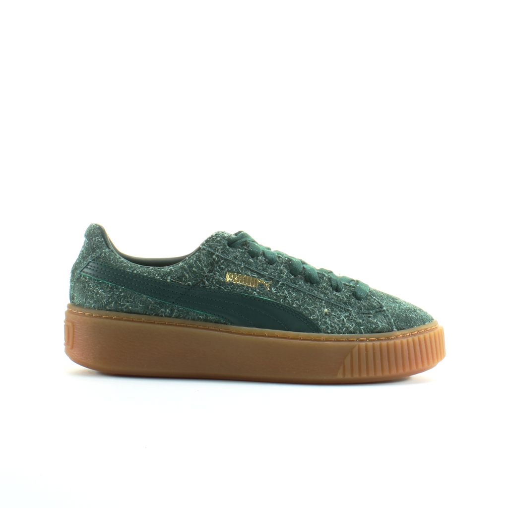 Thumbnail - Puma Platform Elemental Grün Wildleder Leder Damen Lace Up Trainer 362224 04