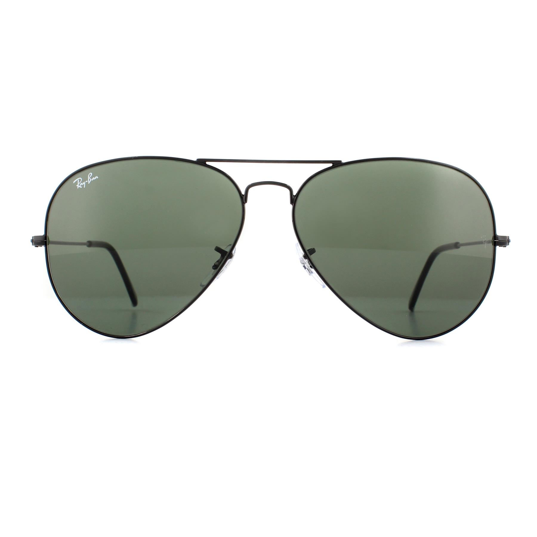 Ray-Ban Unisex Sunglasses Large Aviator 3026 Black Green L2821 Metal – One Size