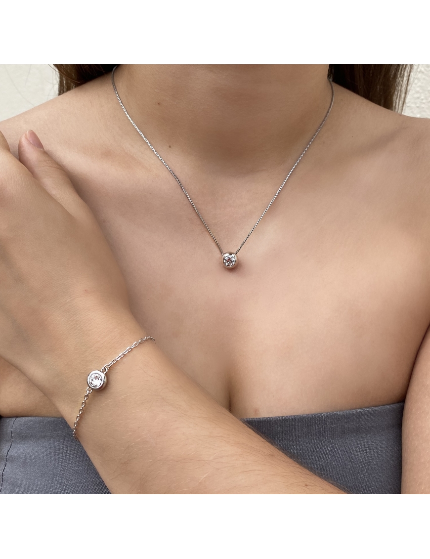MYC Paris Birth Moon Set Silver och kristall halsband dam – bild 2