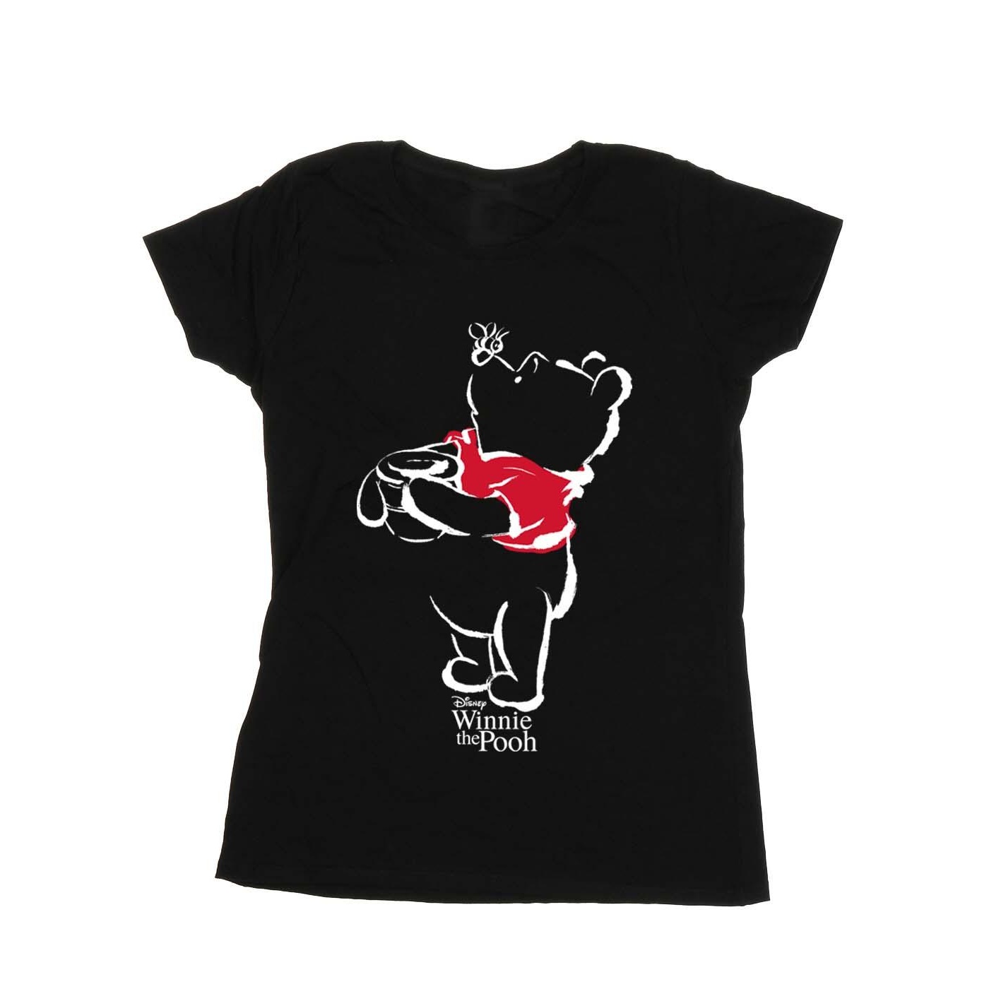 Disney - "Winnie The Pooh Drawing" T-Shirt für Damen (Schwarz)