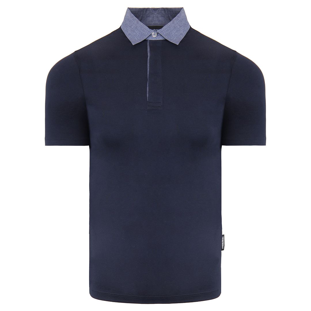 Thumbnail - Emporio Armani Mens Navy Polo -Hemd