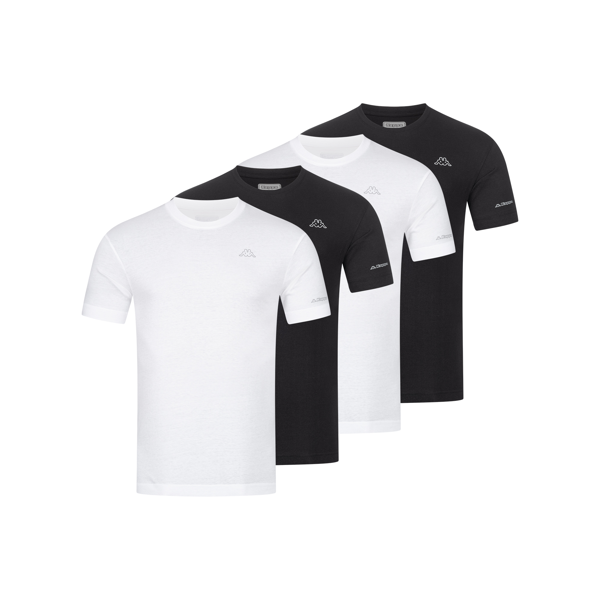 Thumbnail - Kappa 4er Set T-Shirt BASIC in Schwarz/Weiß