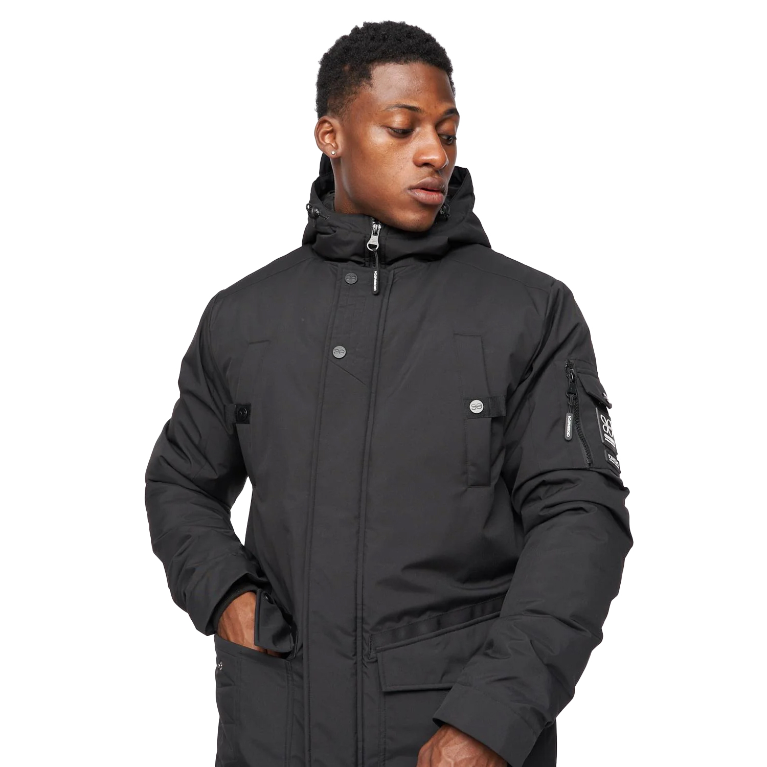 Thumbnail - Crosshatch - "Legender" Parka für Herren (Schwarz)