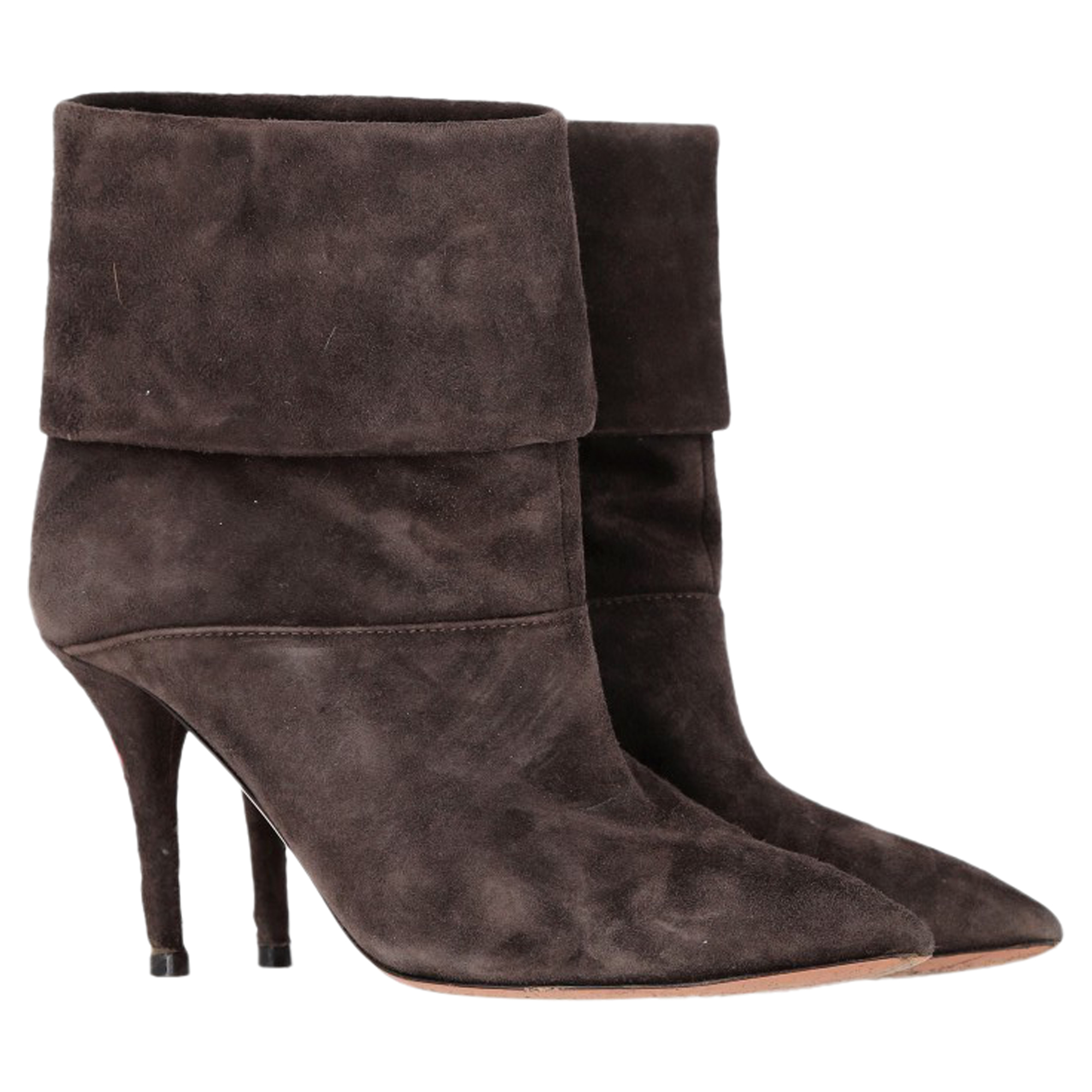 Aquazurra Pre-owned Aquazzura Vikta Ankelklackar i Brunt Mocka ankelboots dam – bild 2