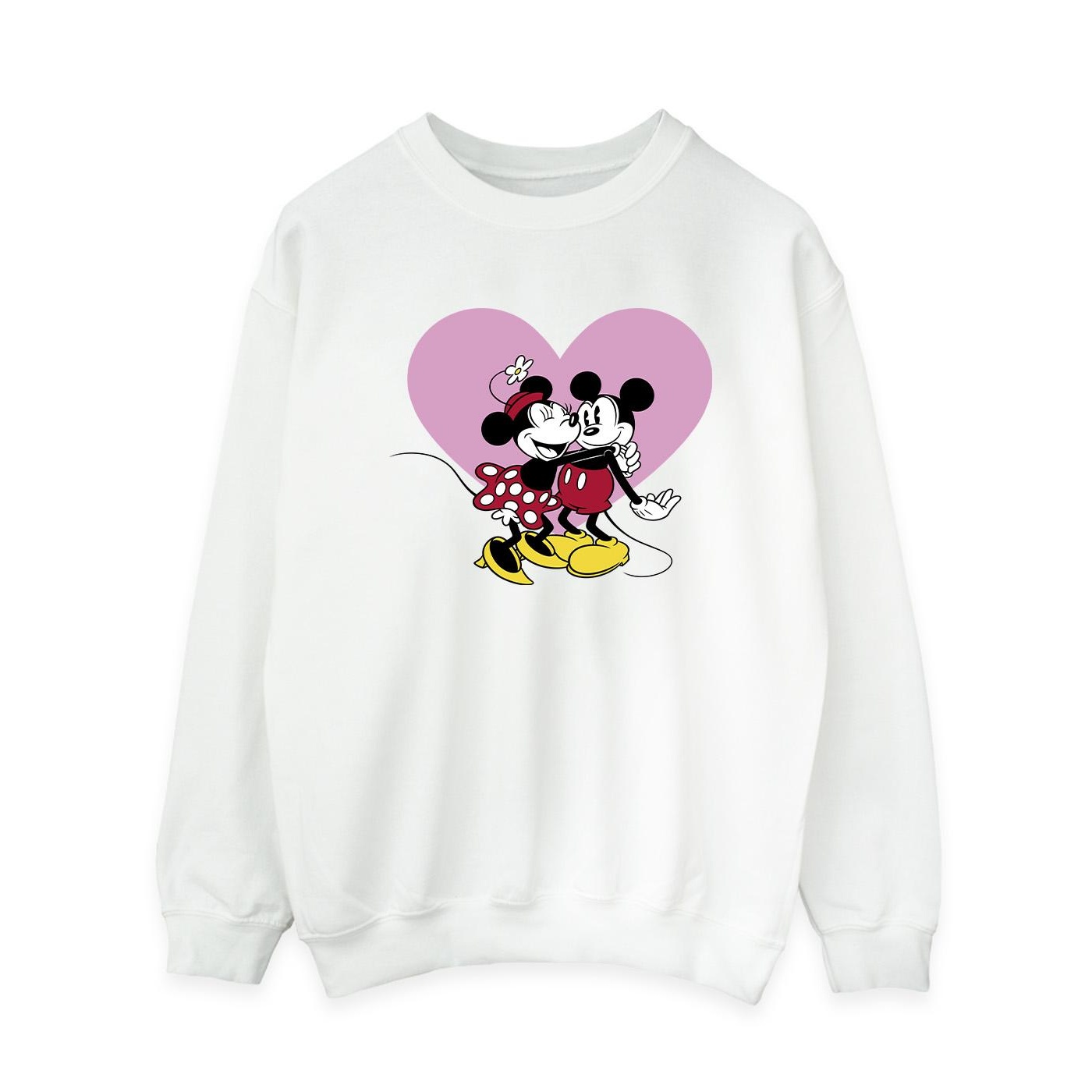 Thumbnail - Disney - "Mickey Mouse Love Languages" Sweatshirt für Damen (Weiß)