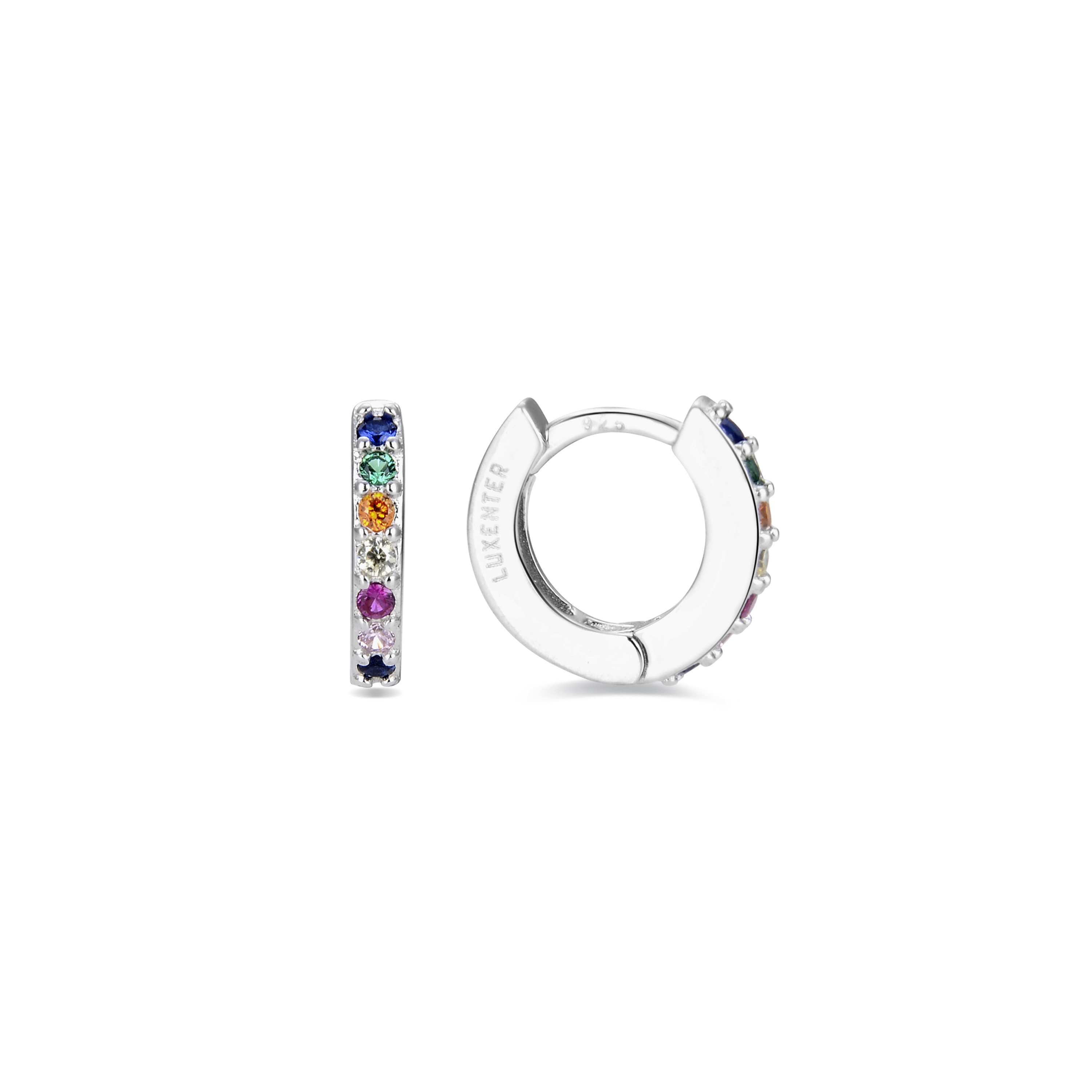 Thumbnail - Luxenter Ohrring aus 925er Sterlingsilber mit rhodinierten Zirkonias