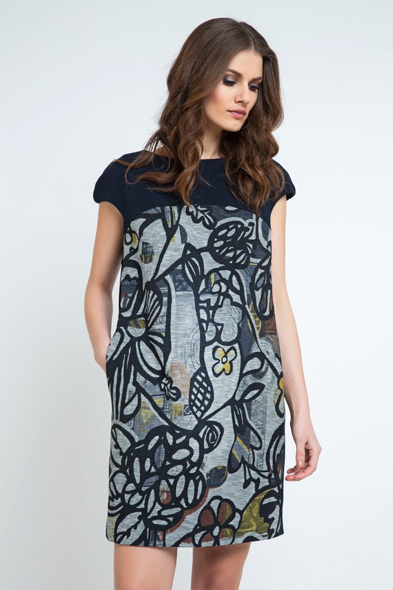 Thumbnail - Geblümtes Sackkleid mit Taschen