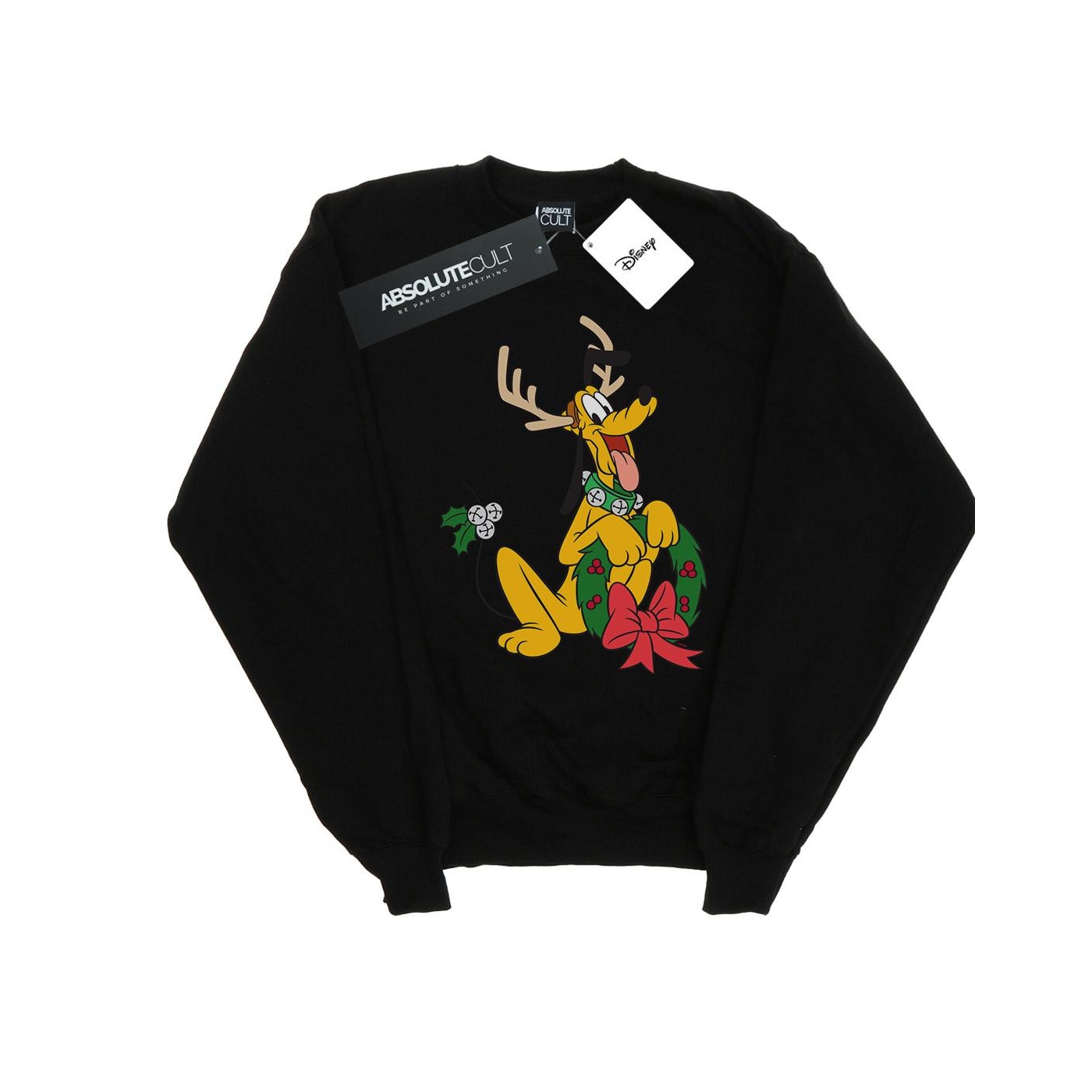 Thumbnail - Disney - "Pluto Christmas Reindeer" Sweatshirt für Herren (Schwarz)