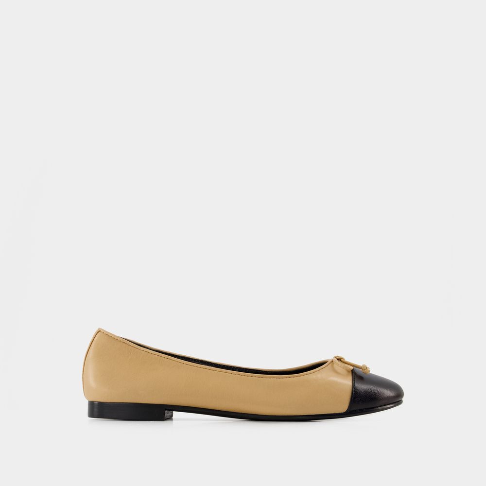 Thumbnail - Cap Toe Ballerinas - Tory Burch - Leder - Beige