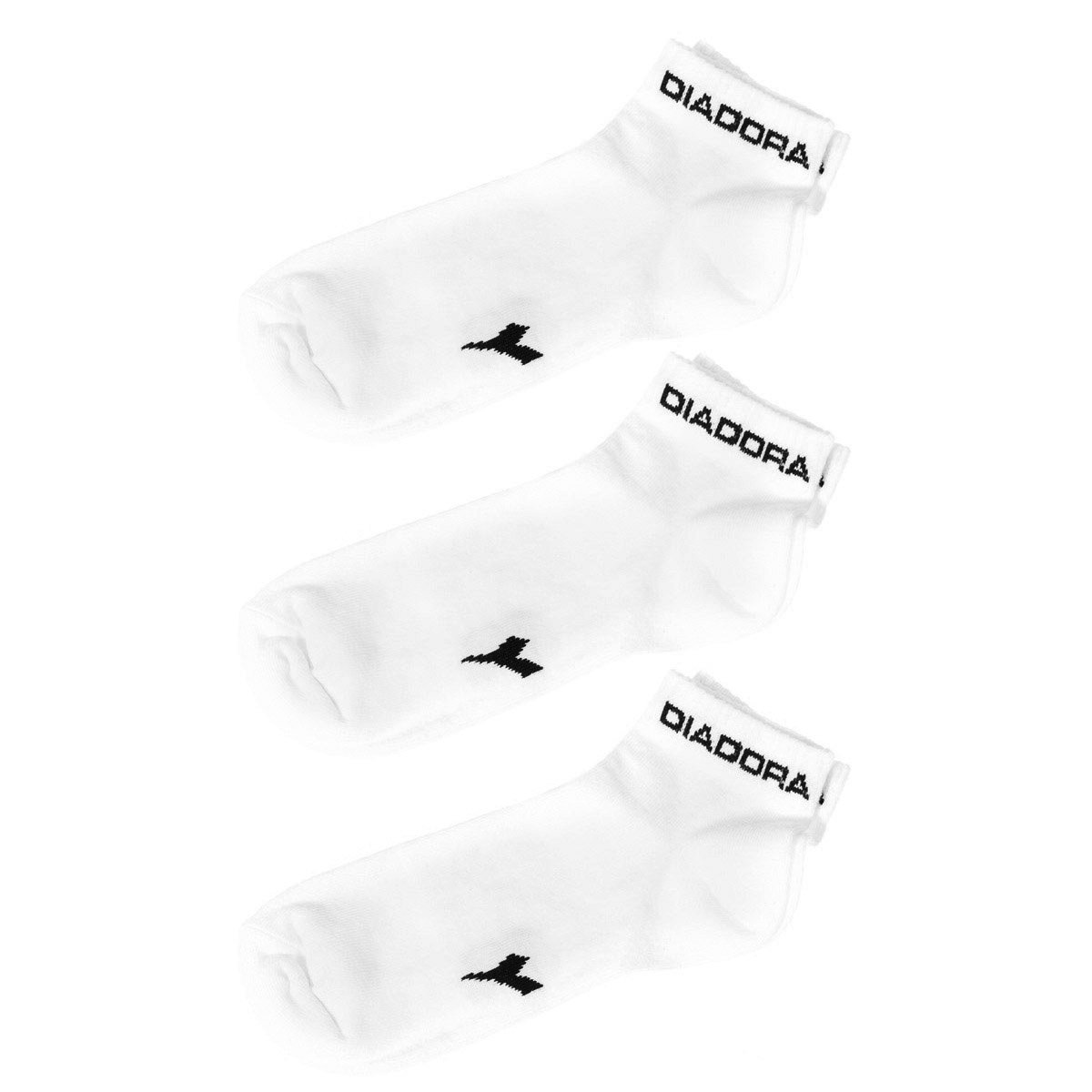 Diadora Pack-3 Unisex Ankle Sports Socks D9300 - White - Size UK 2.5-5