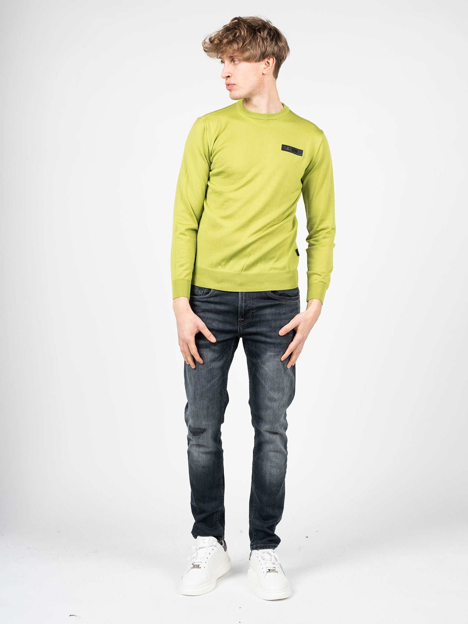 Plein Sport Pullover Merino Herr stickade tröjor – bild 2