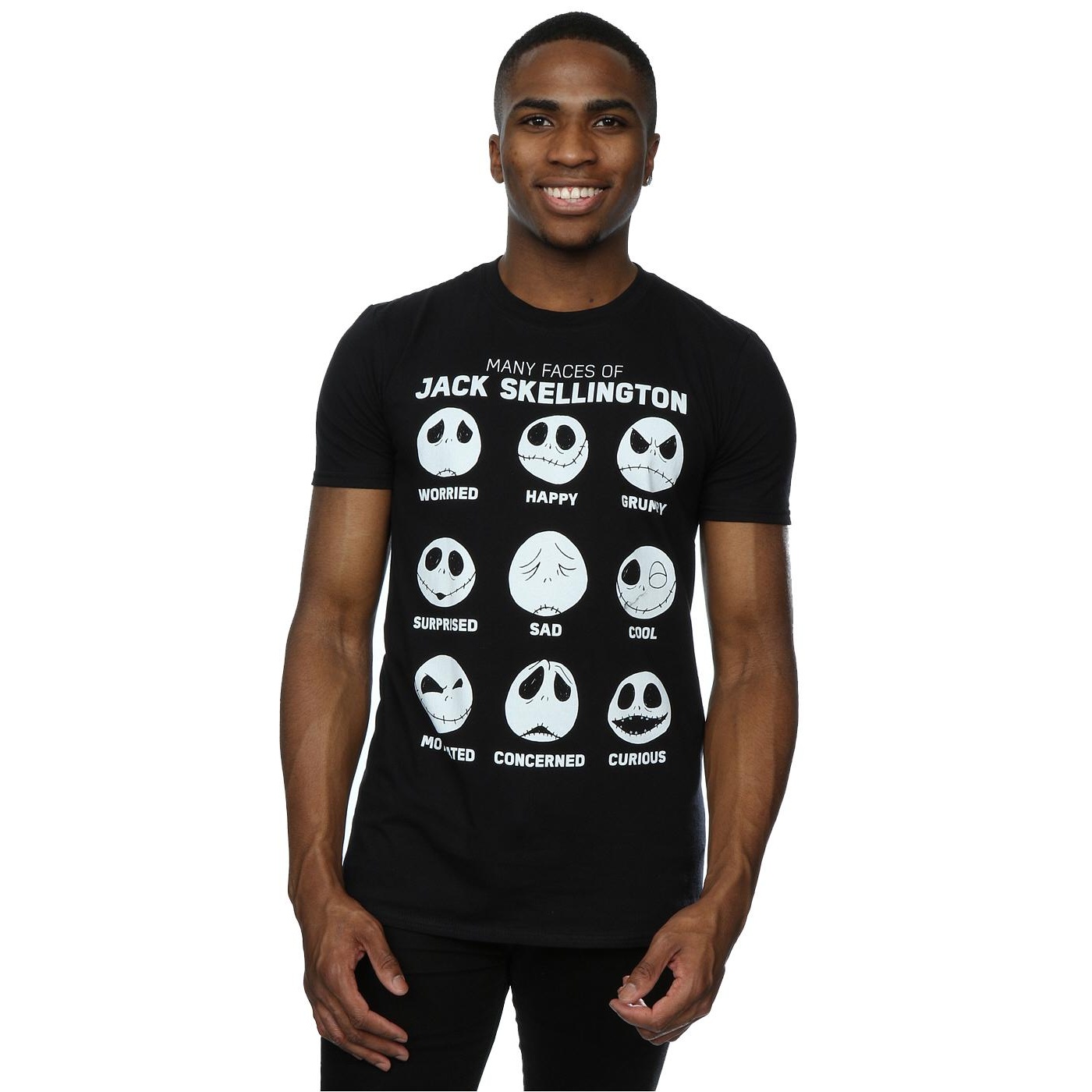 Disney Mens Nightmare Before Christmas Many Faces Of Jack T-Shirt (Black) herr – bild 2