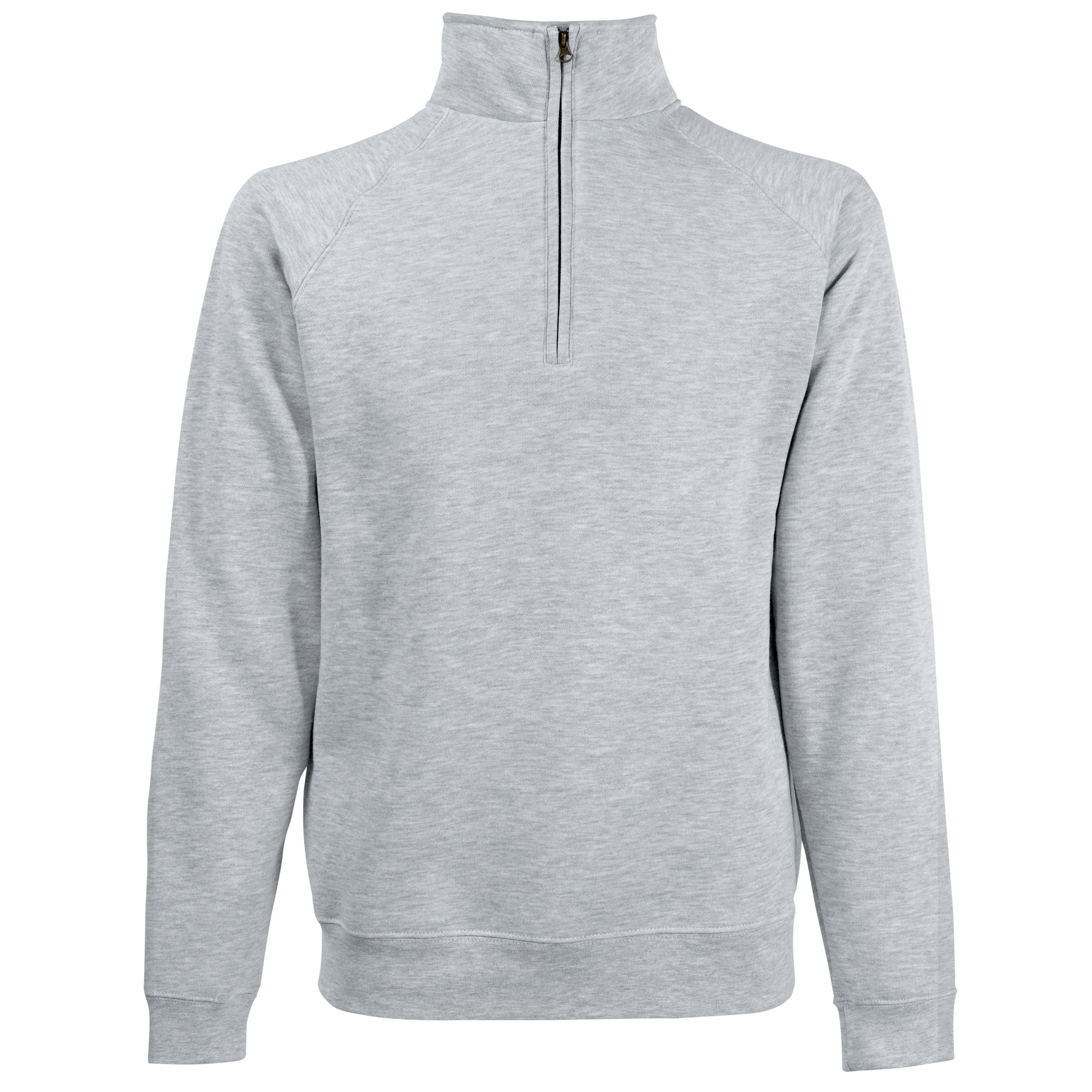 Thumbnail - Fruit Of The Loom Herren Zip Neck Sweatshirt (Heather Grey)
