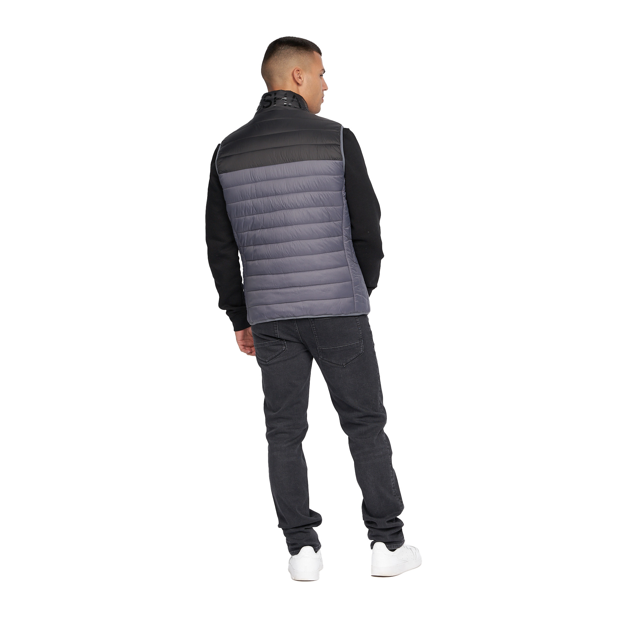 Crosshatch Mens Presnell Gilet med hög hals (Charcoal) västar herr – bild 2