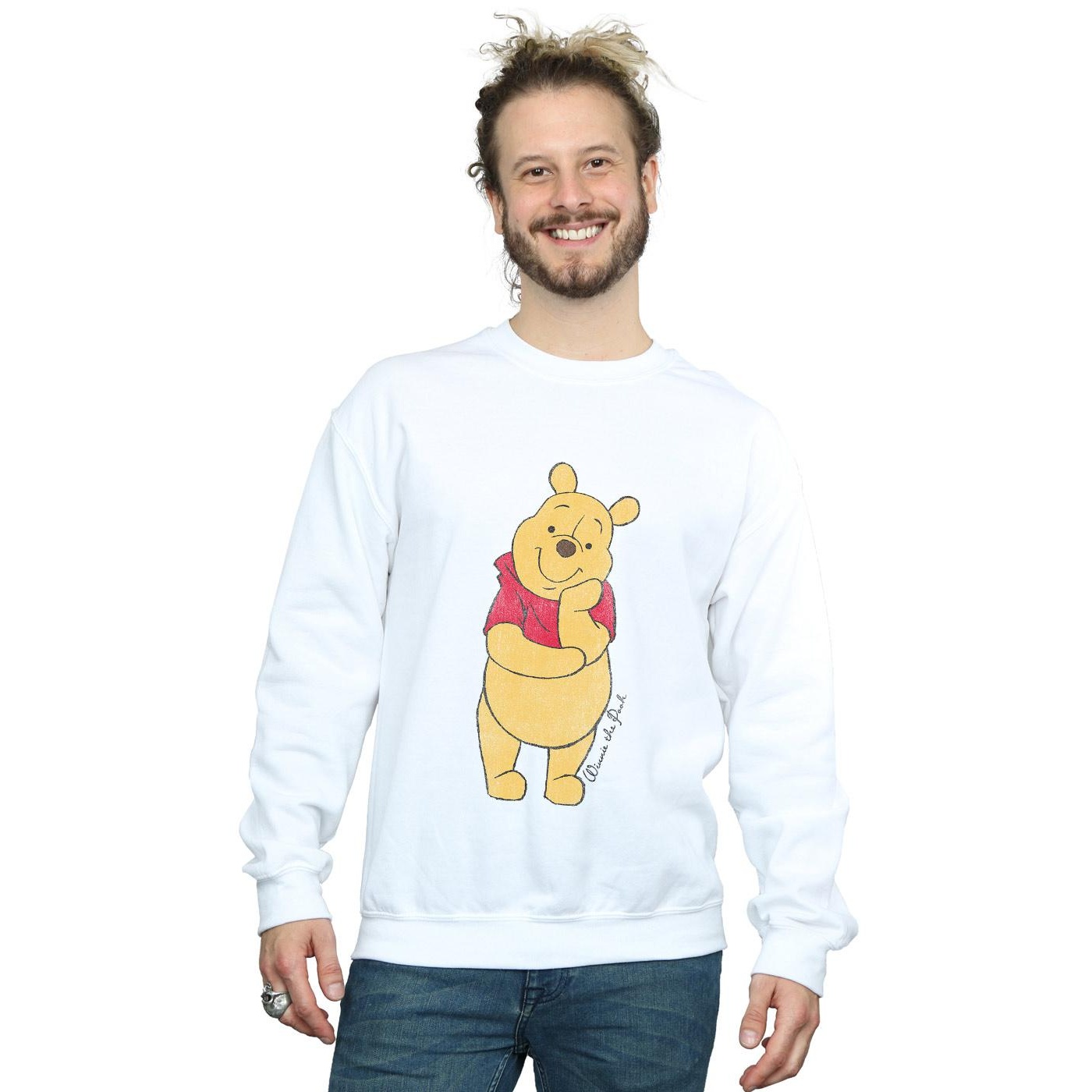 Disney Mens Winnie The Pooh Classic Pooh Sweatshirt (White) herr – bild 2