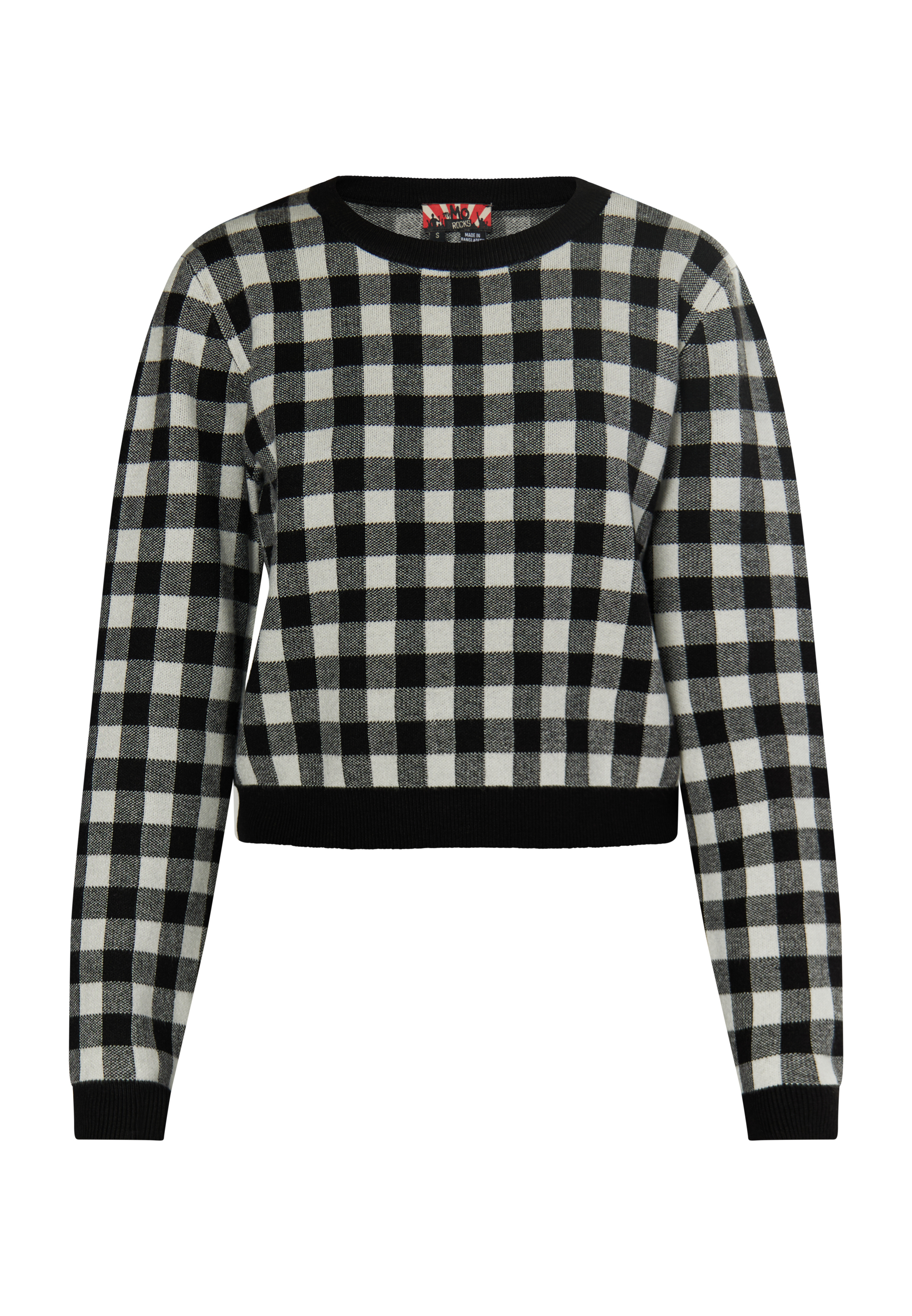 Thumbnail - Mymo Strickpullover Damen schwarz weiss