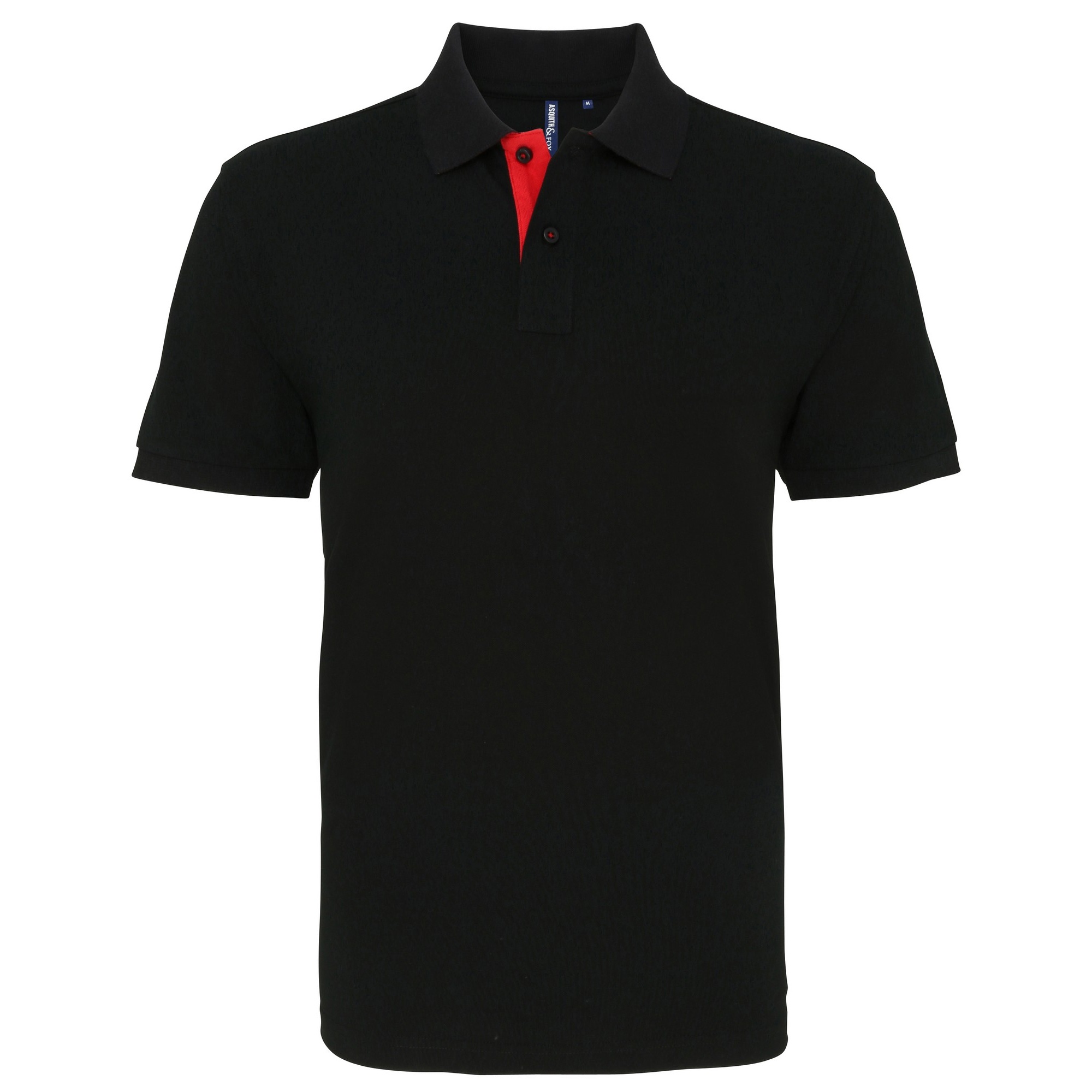 Thumbnail - Asquith & Fox Herren Classic Fit Kontrast-Poloshirt (Schwarz/Rot)