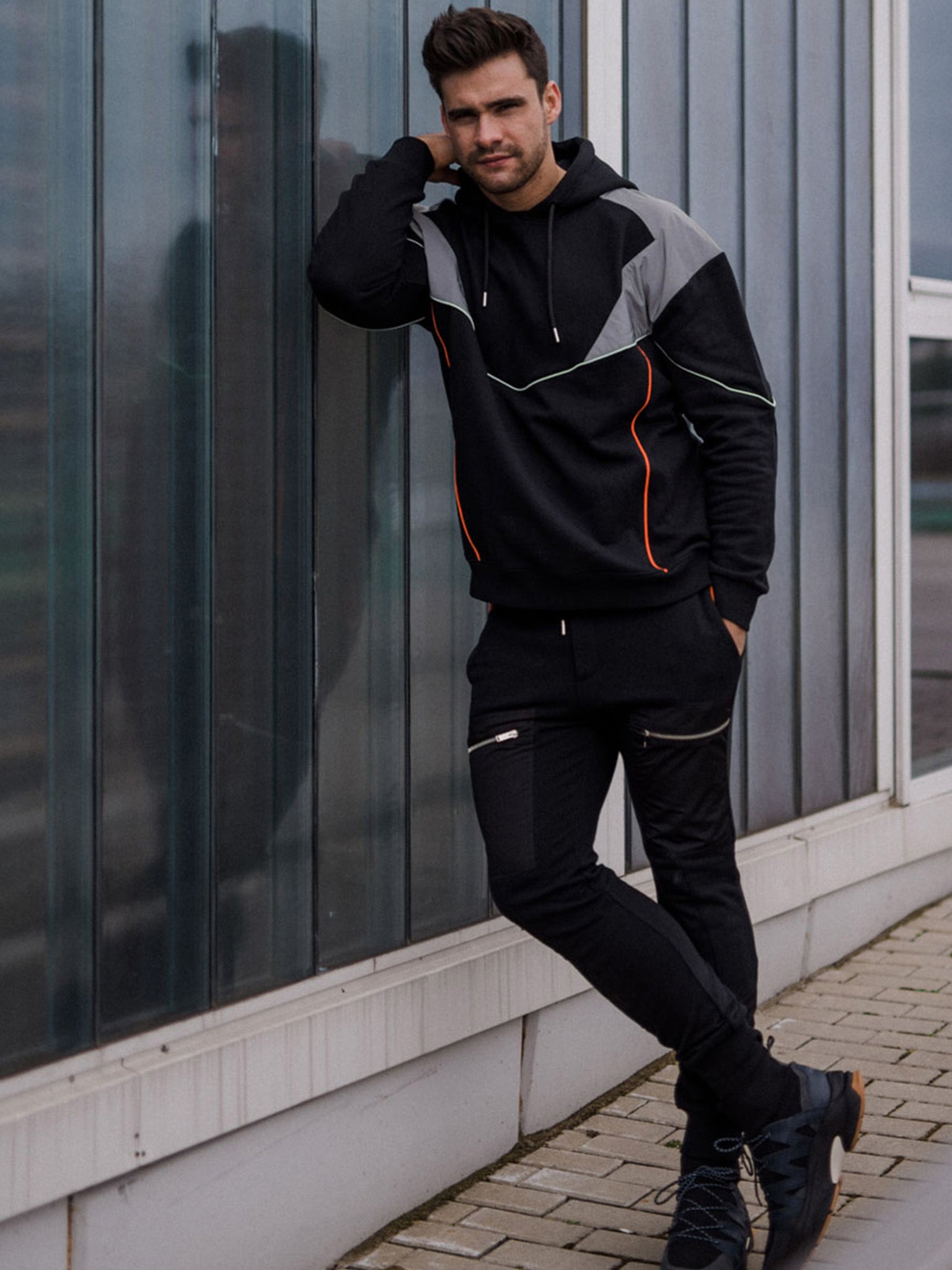 Les Hommes Sweatshirt Oversize Herren schwarz