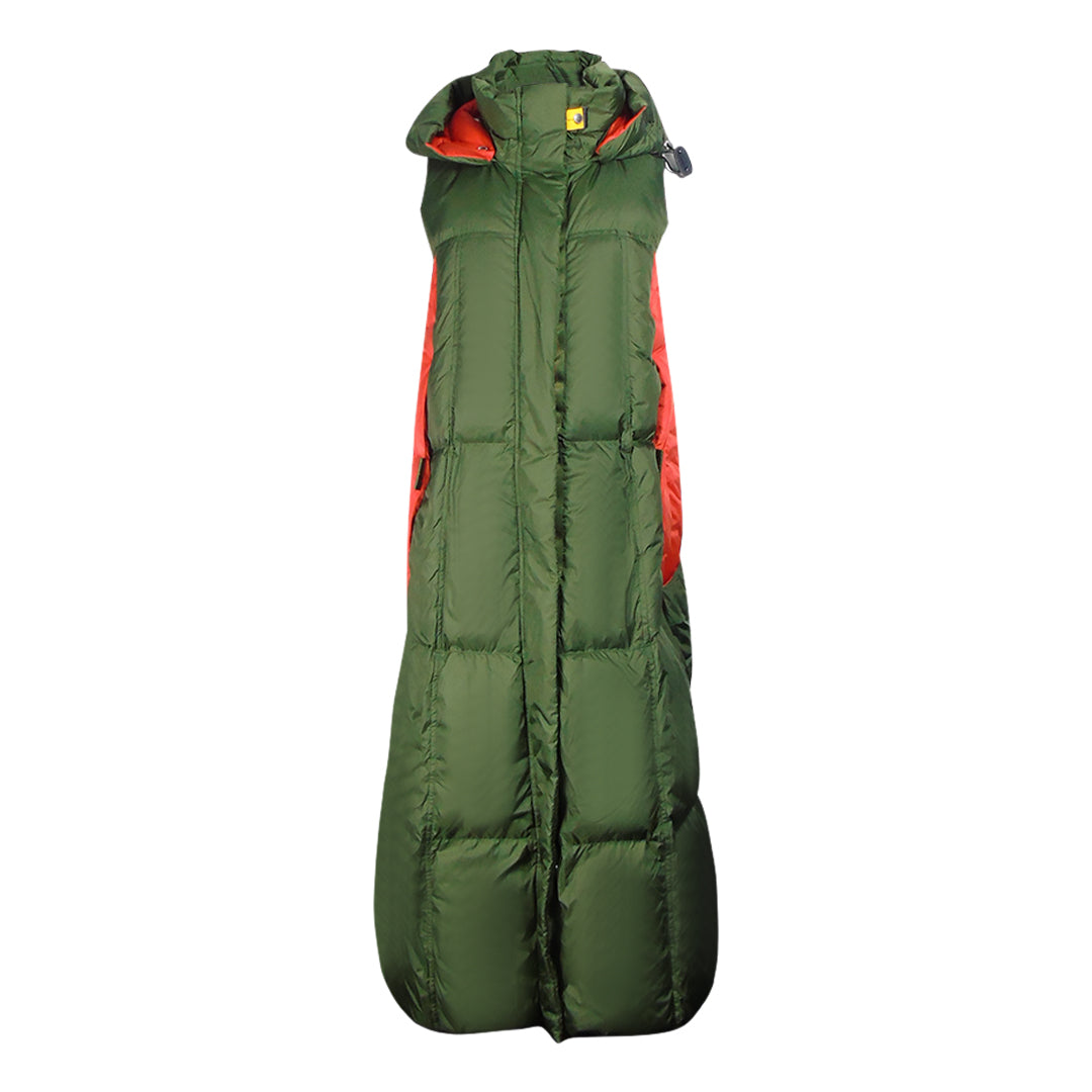 Parajumpers Womens Lory Green Long Hooded Vest Down Jacket Polyamide – Size Small