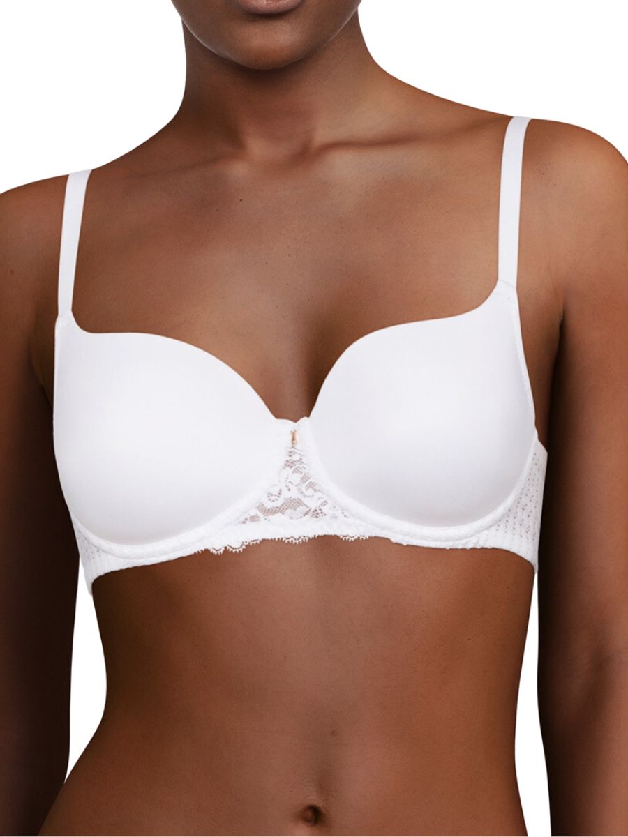 Chantelle Womens Easy Feel Marilyn Covering T-Shirt Bra - Golden Beige - White Polyamide - Size 36E