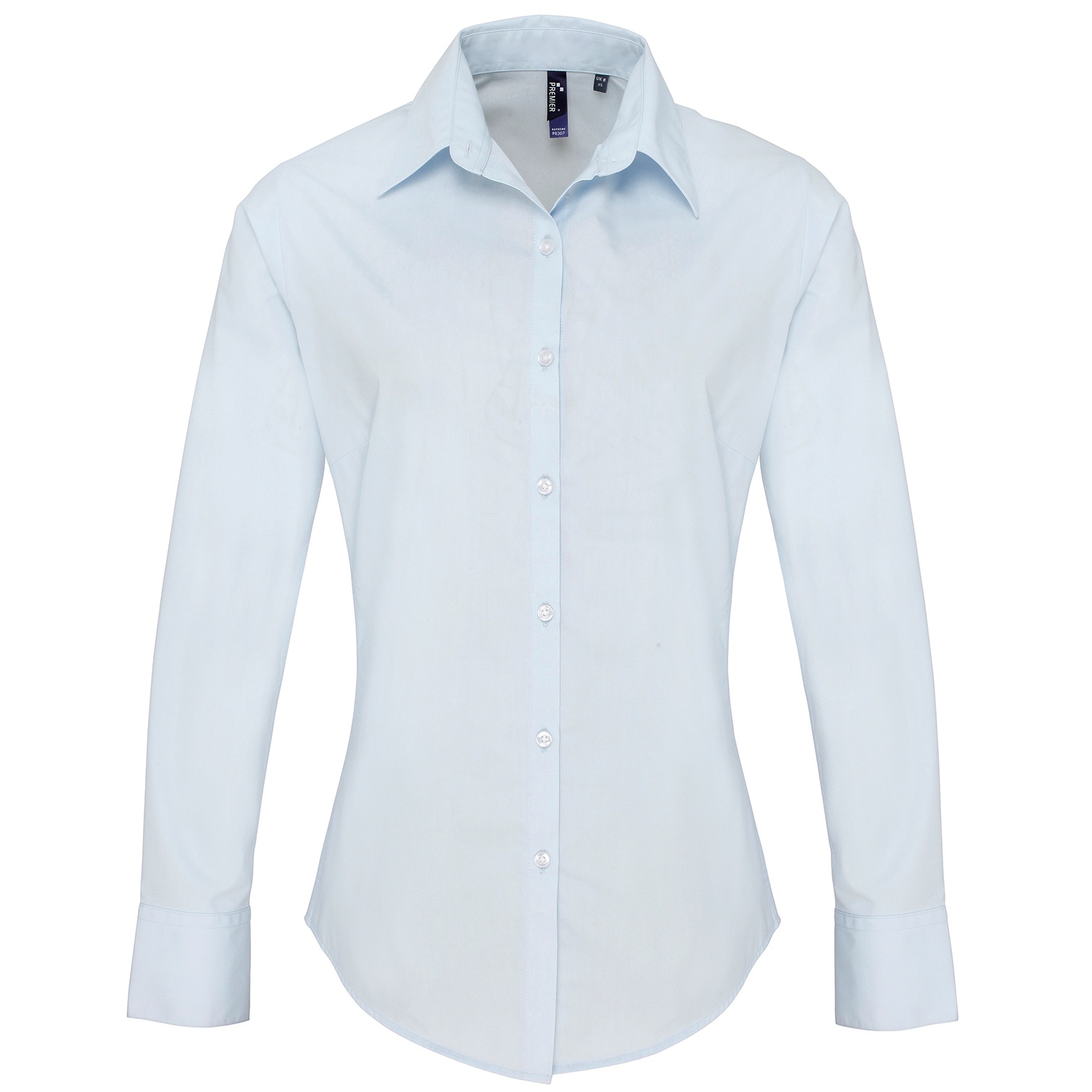 Premier Womens/Ladies Supreme Heavy Poplin Long Sleeve Work Shirt (Light Blue) - Size 22 UK