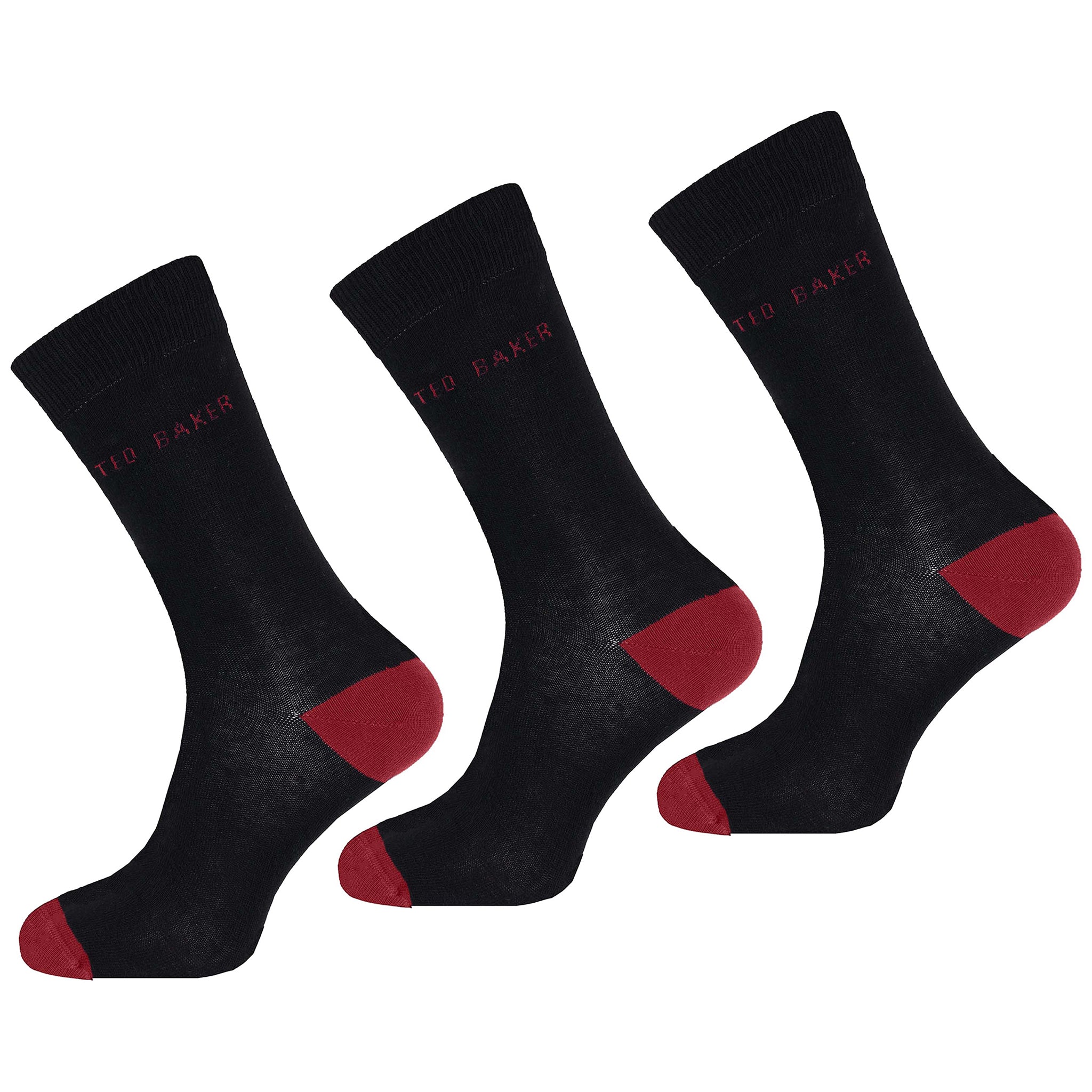 Thumbnail - Ted Baker – London – Schwarze Crew-Socken für Herren im 3er-Pack