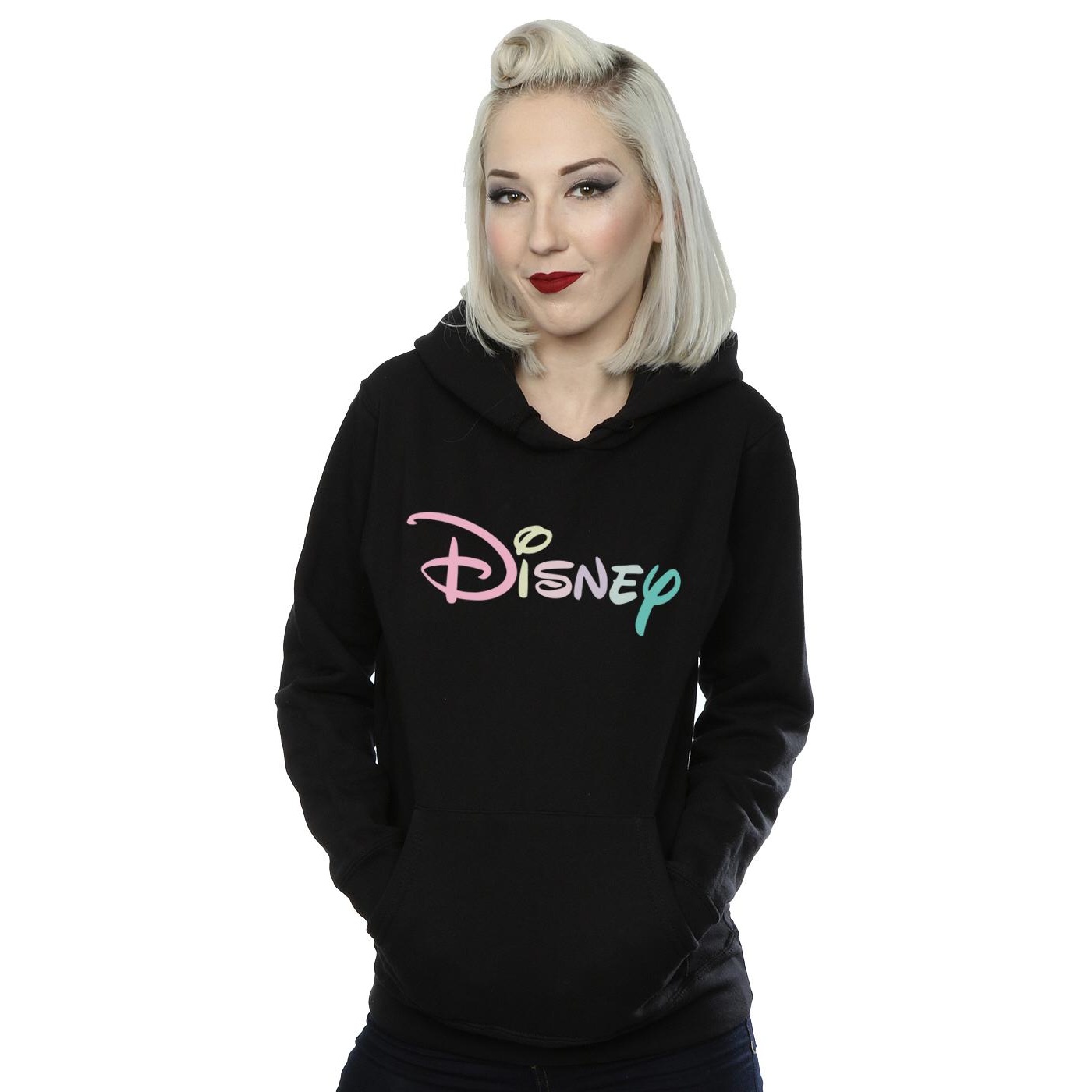 Disney Womens/Ladies Pastel Logo Hoodie (Black) dam – bild 2