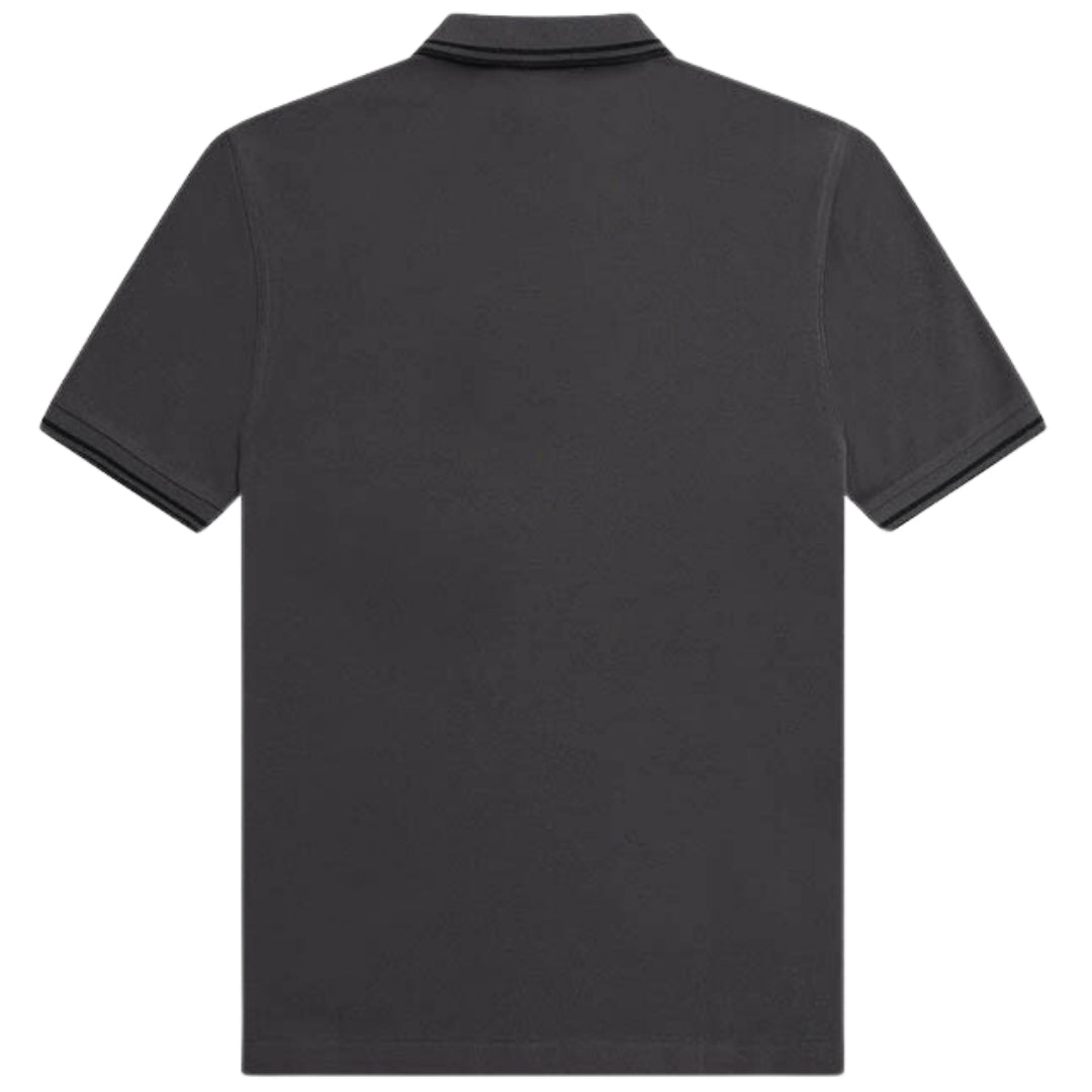 Svart Twin Tipped Collar Grå pikétröja 2